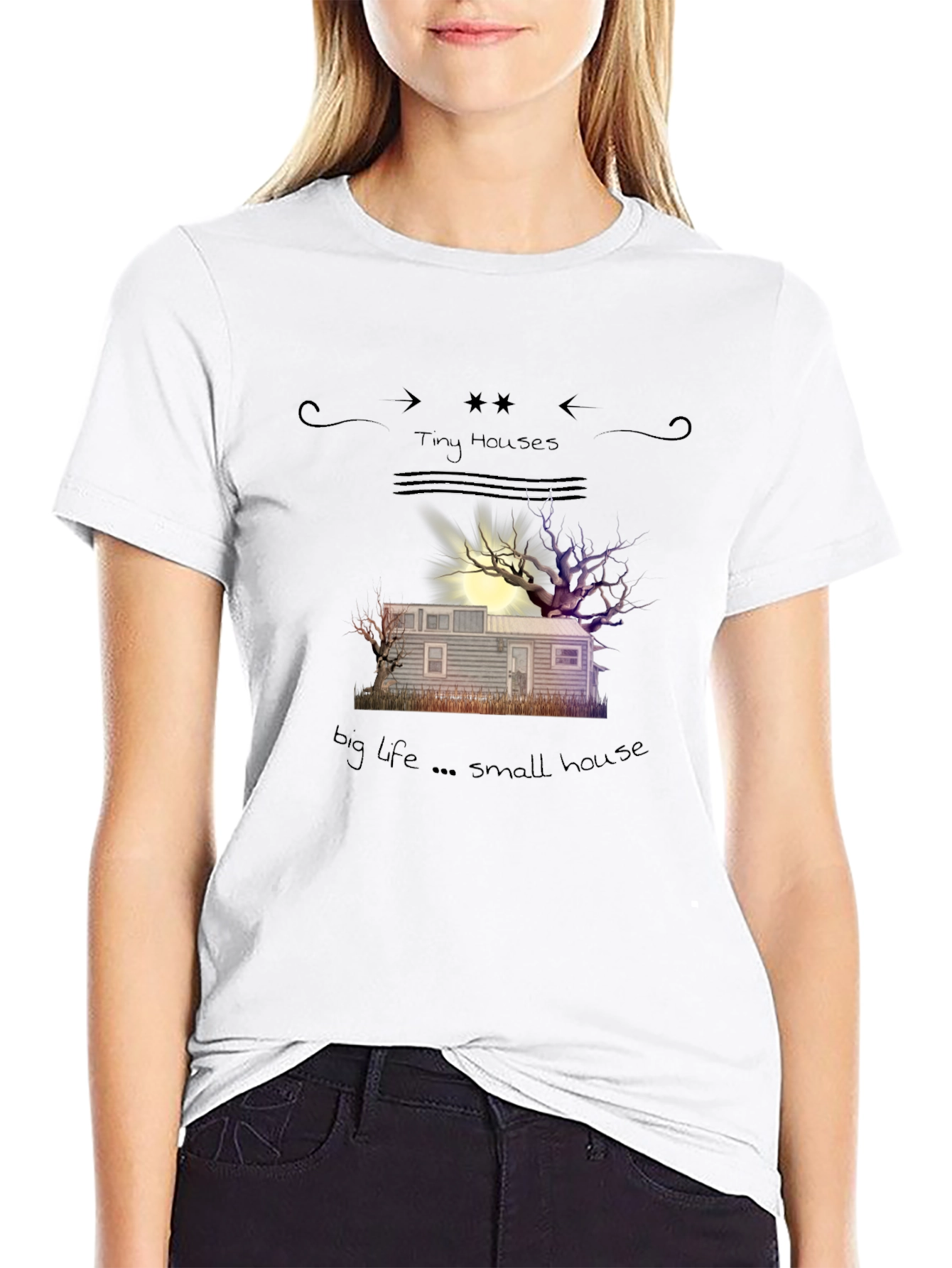 Tiny House Graphic Tee - Black