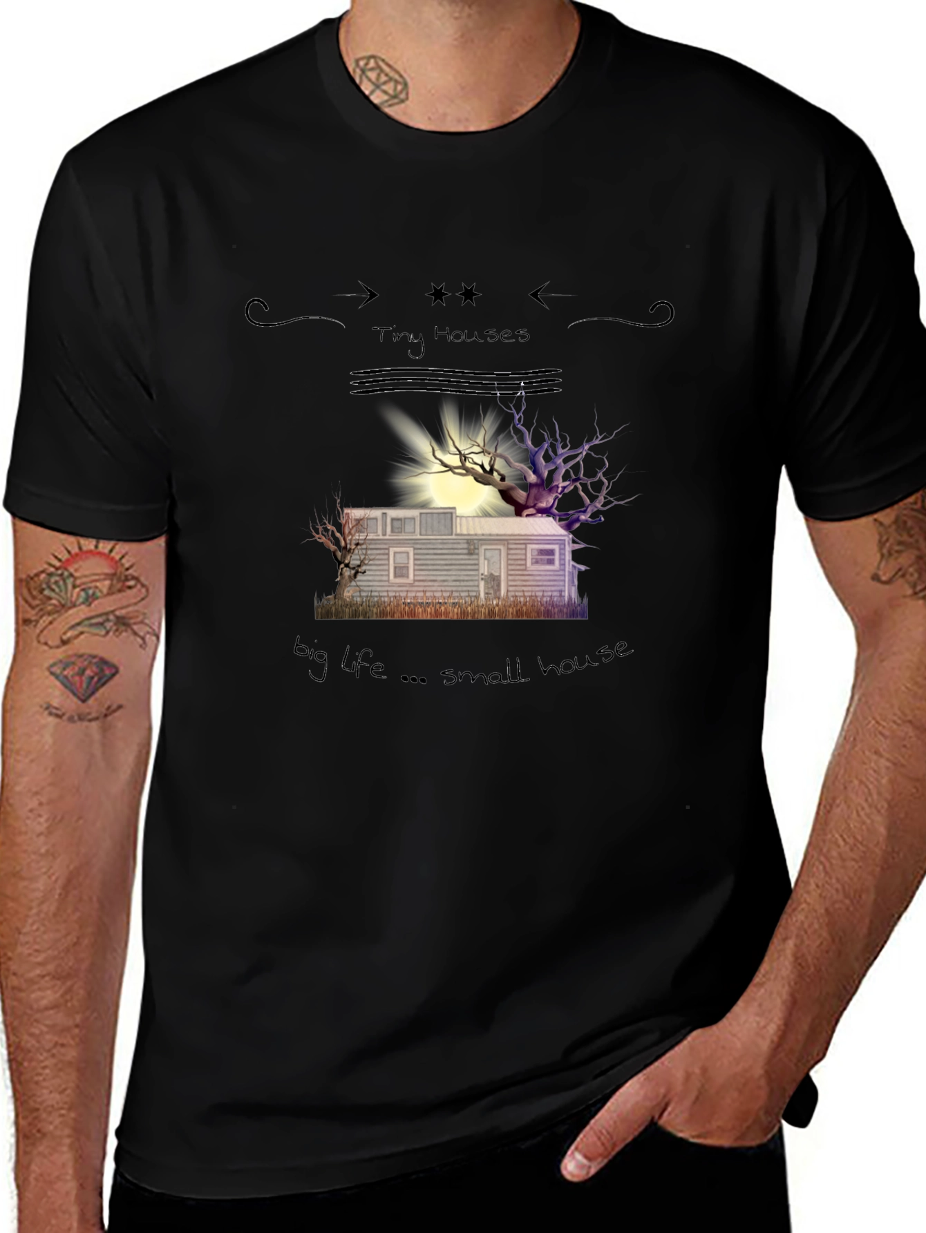 Tiny House Graphic Tee - Black