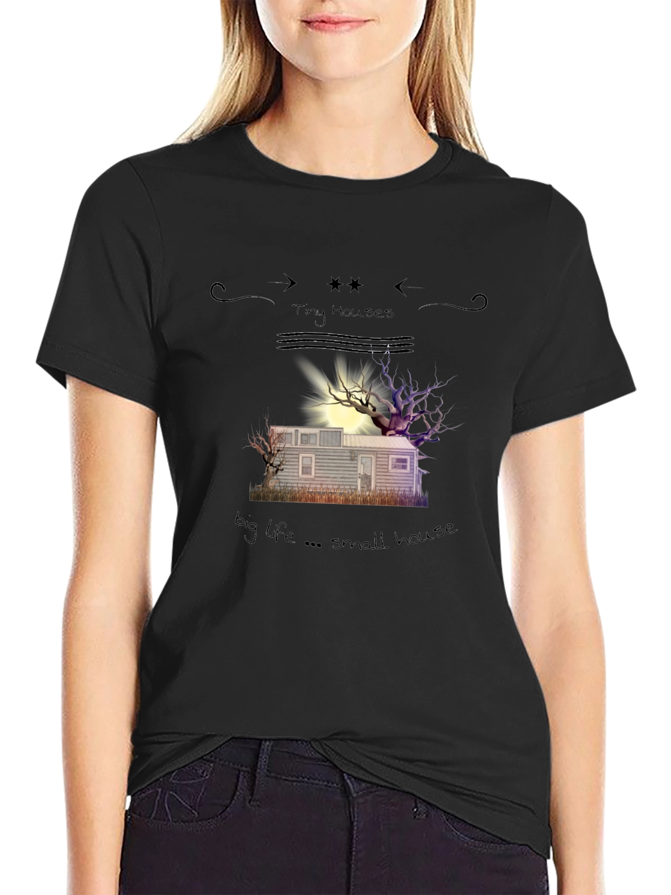 Tiny House Graphic Tee - Black
