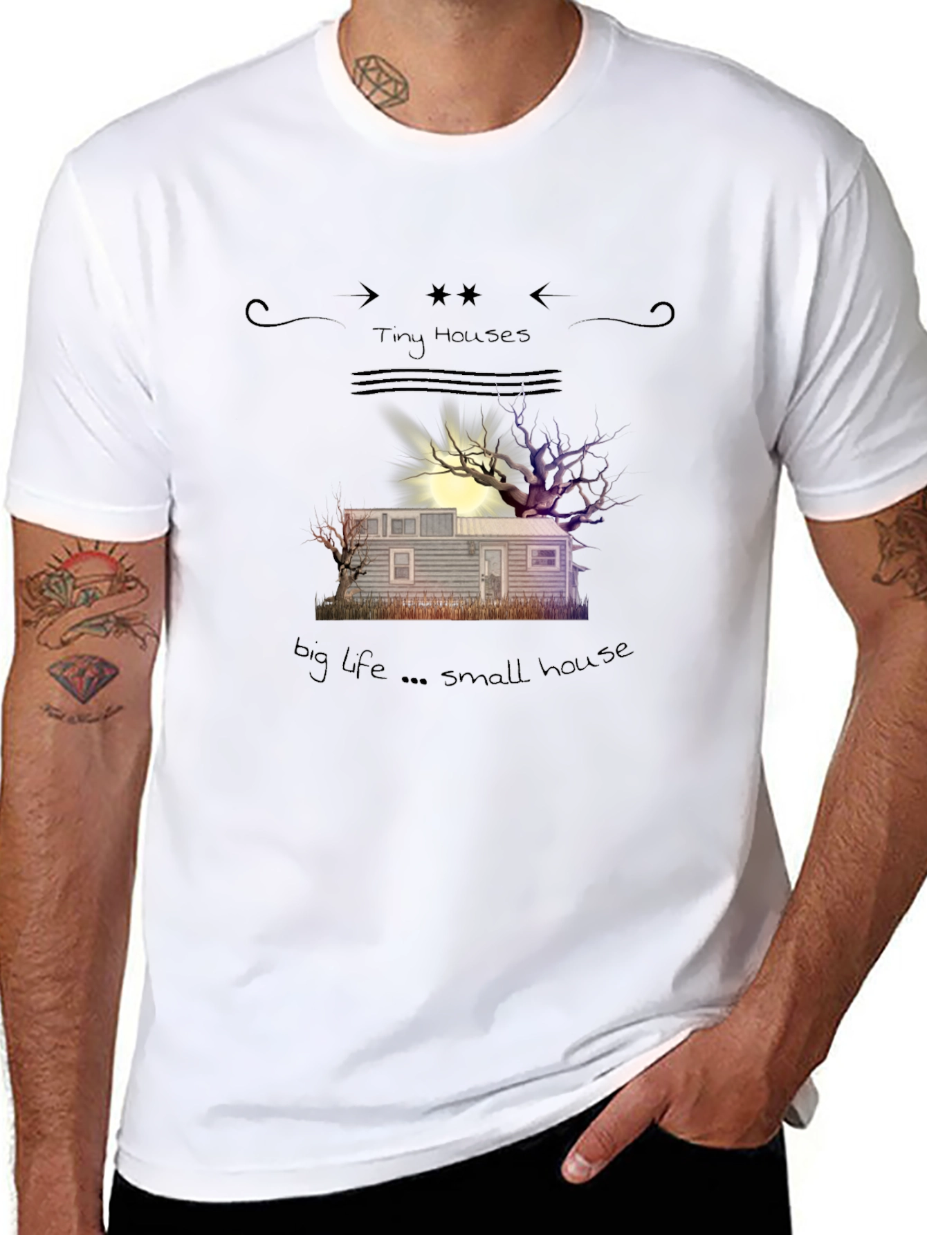 Tiny House Graphic Tee - Black