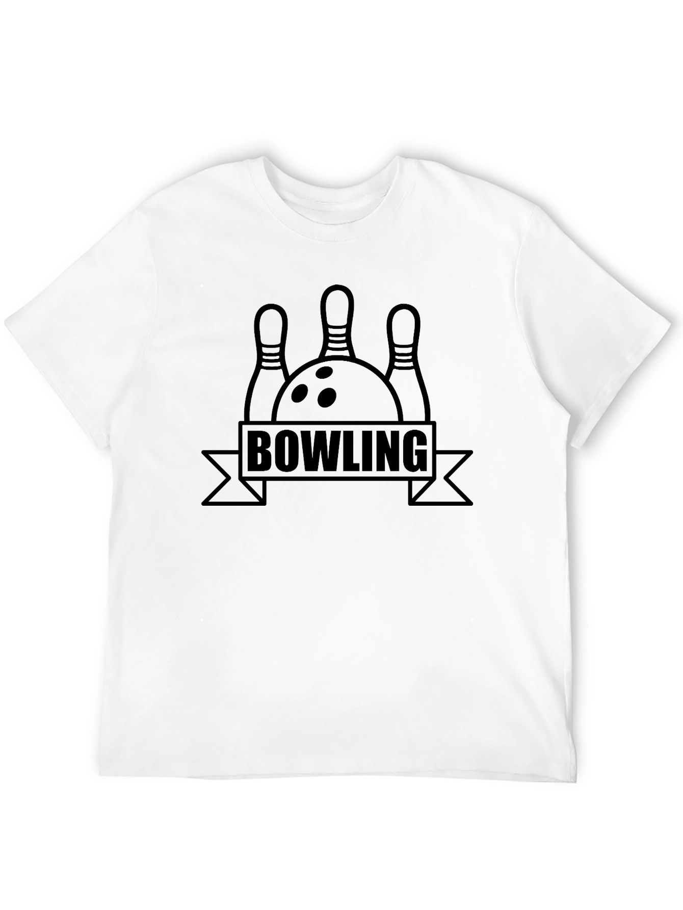 Bowling Pins & Ball Graphic Tee - Black