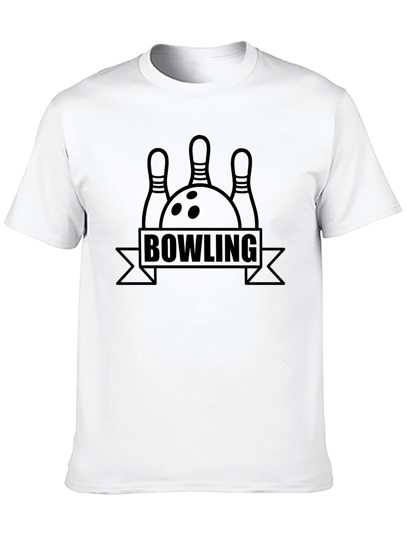 Bowling Pins & Ball Graphic Tee - Black