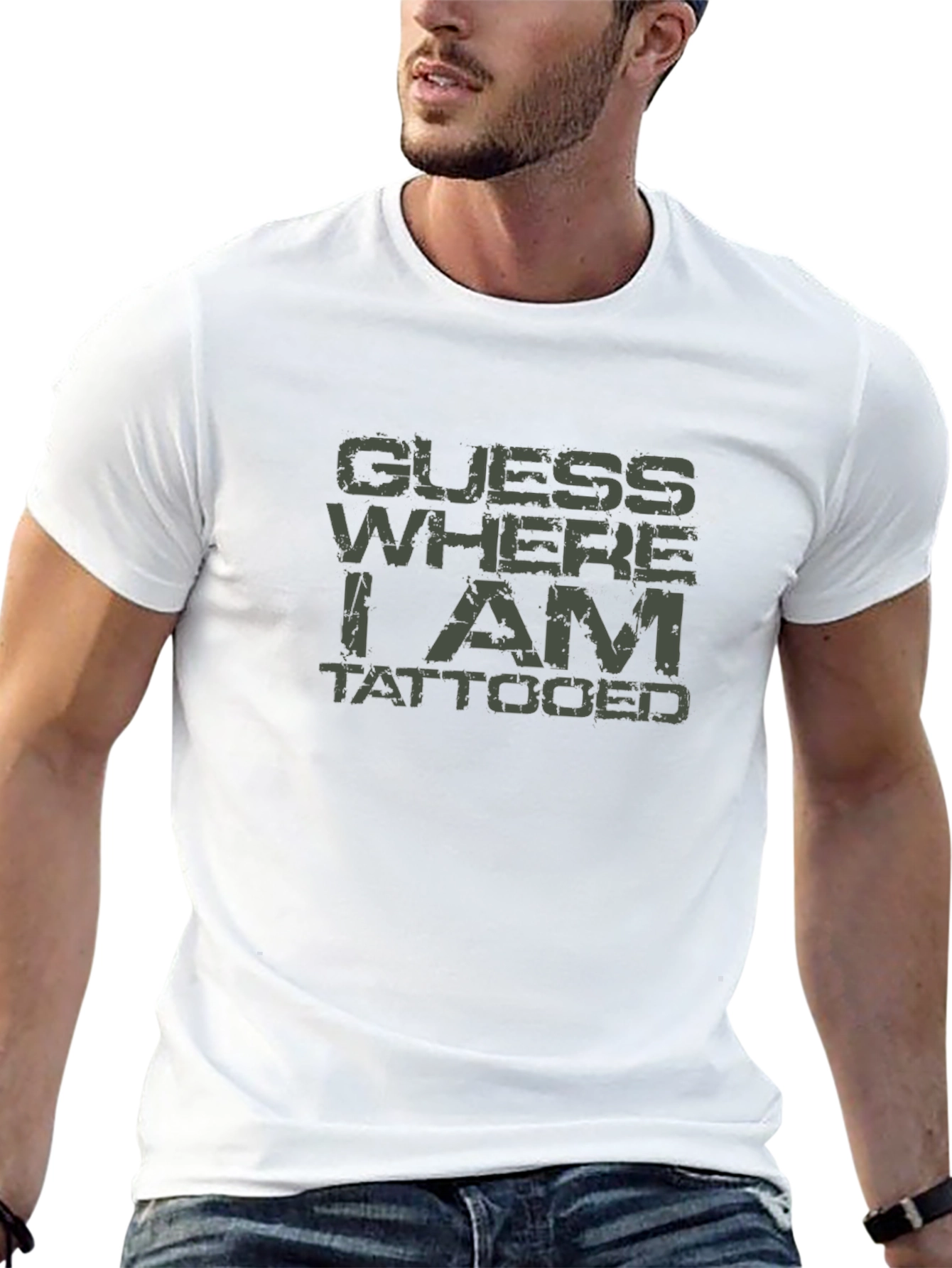 Guess Where I Am Tattooed Black T-Shirt
