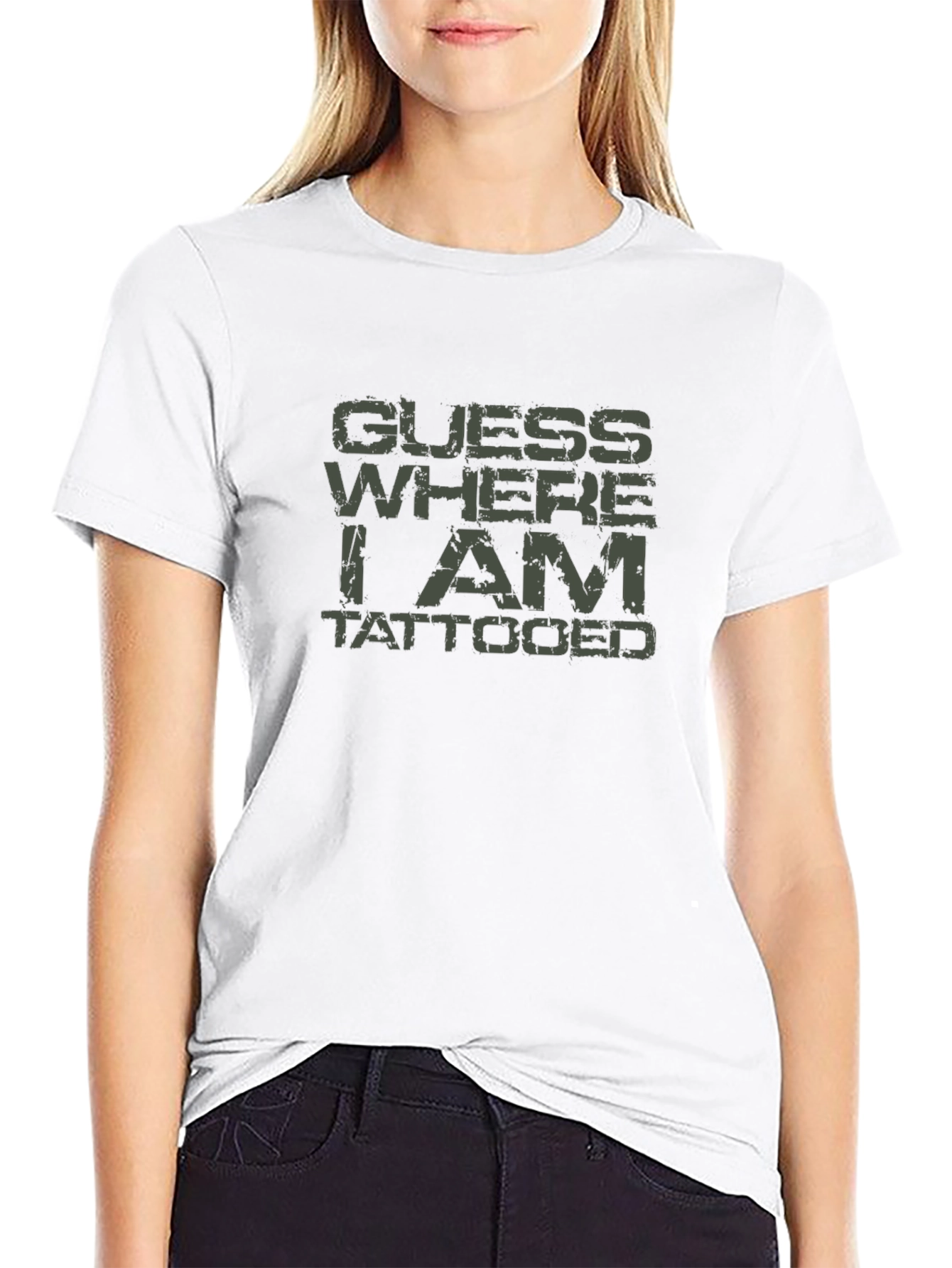 Guess Where I Am Tattooed Black T-Shirt