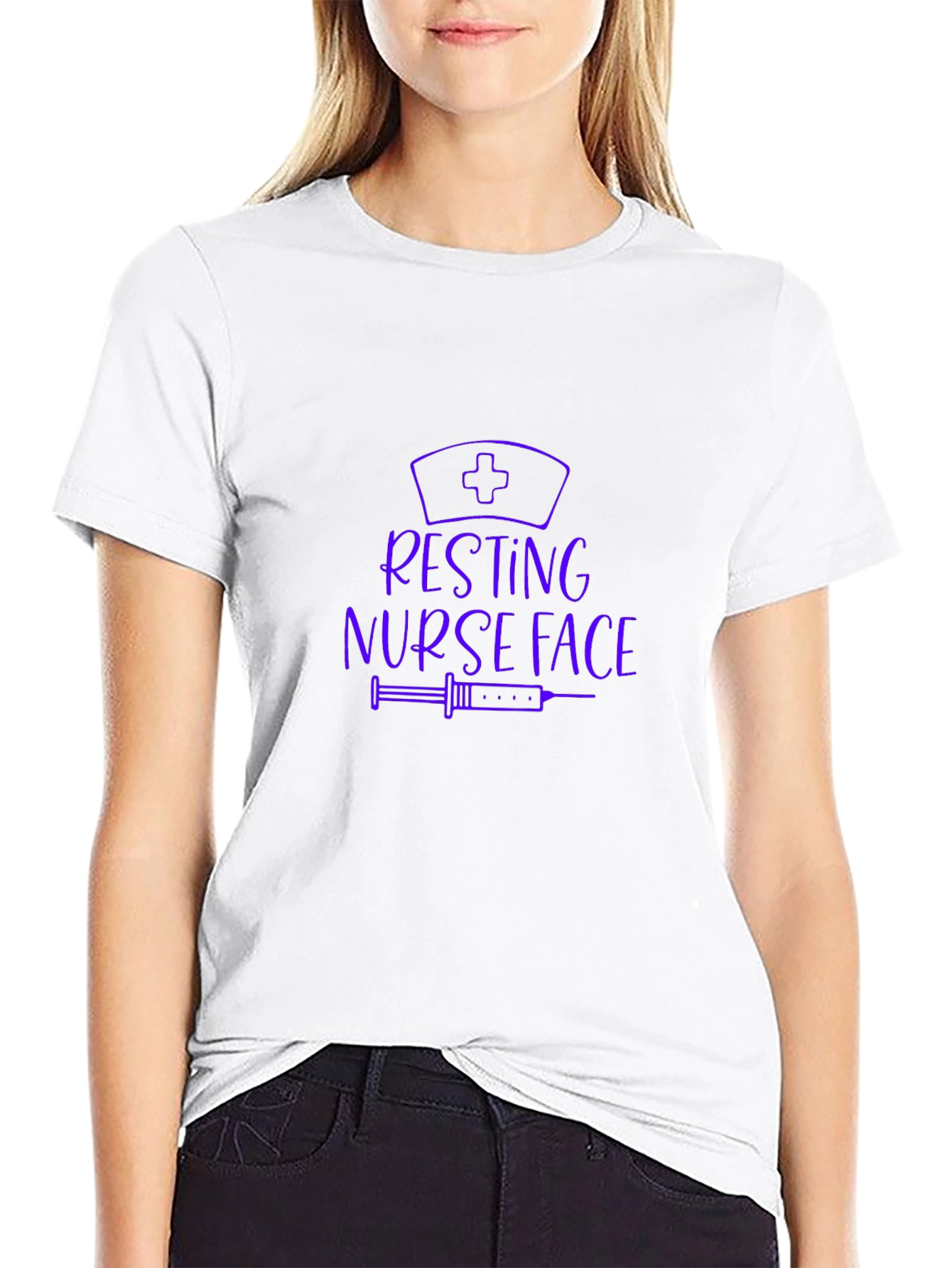 Resting Nurse Face Black T-Shirt