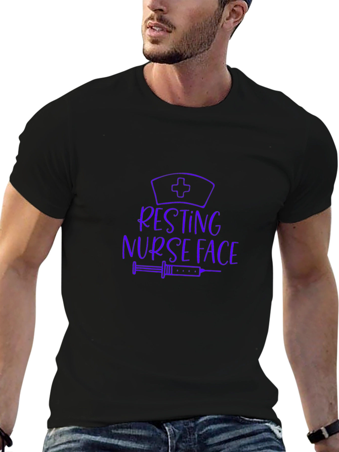 Resting Nurse Face Black T-Shirt