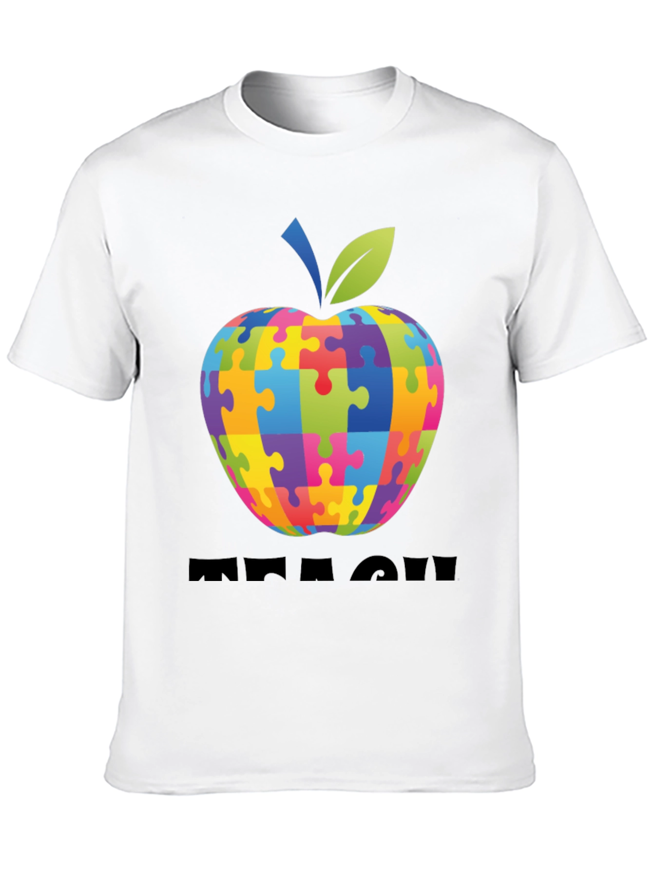 Autism Awareness Puzzle Apple Teach T-Shirt