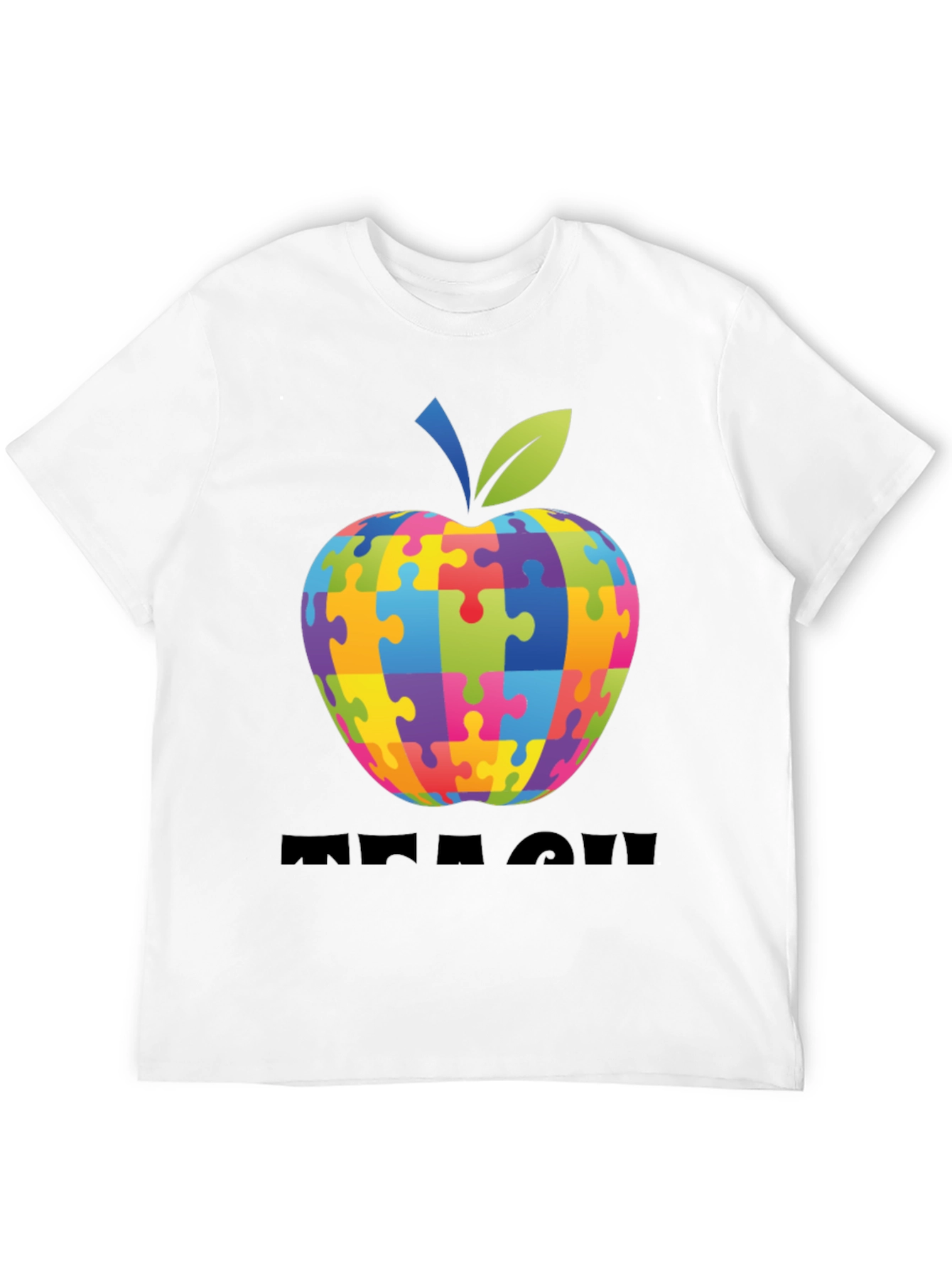 Autism Awareness Puzzle Apple Teach T-Shirt