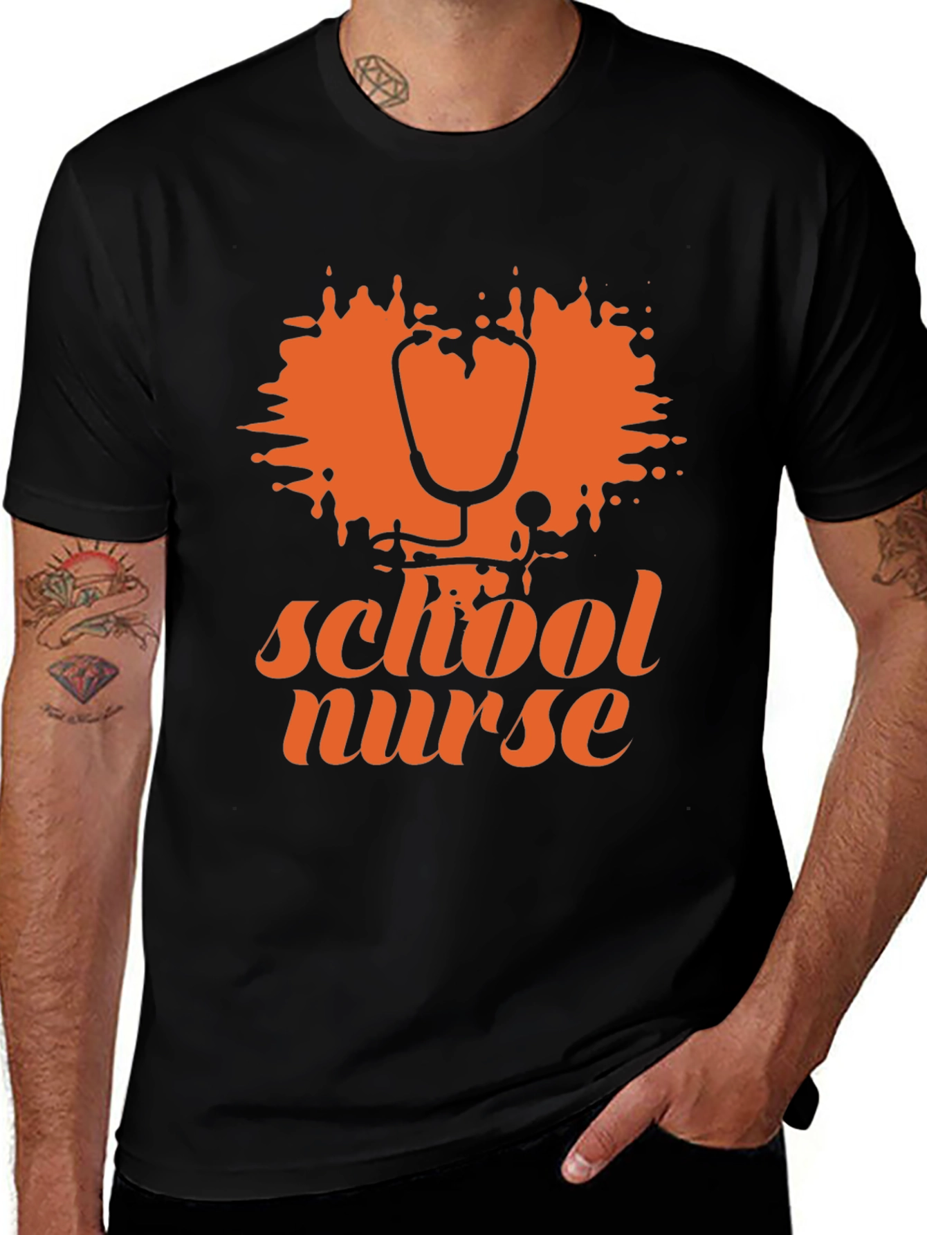 School Nurse T-Shirt - Stethoscope Graphic Tee