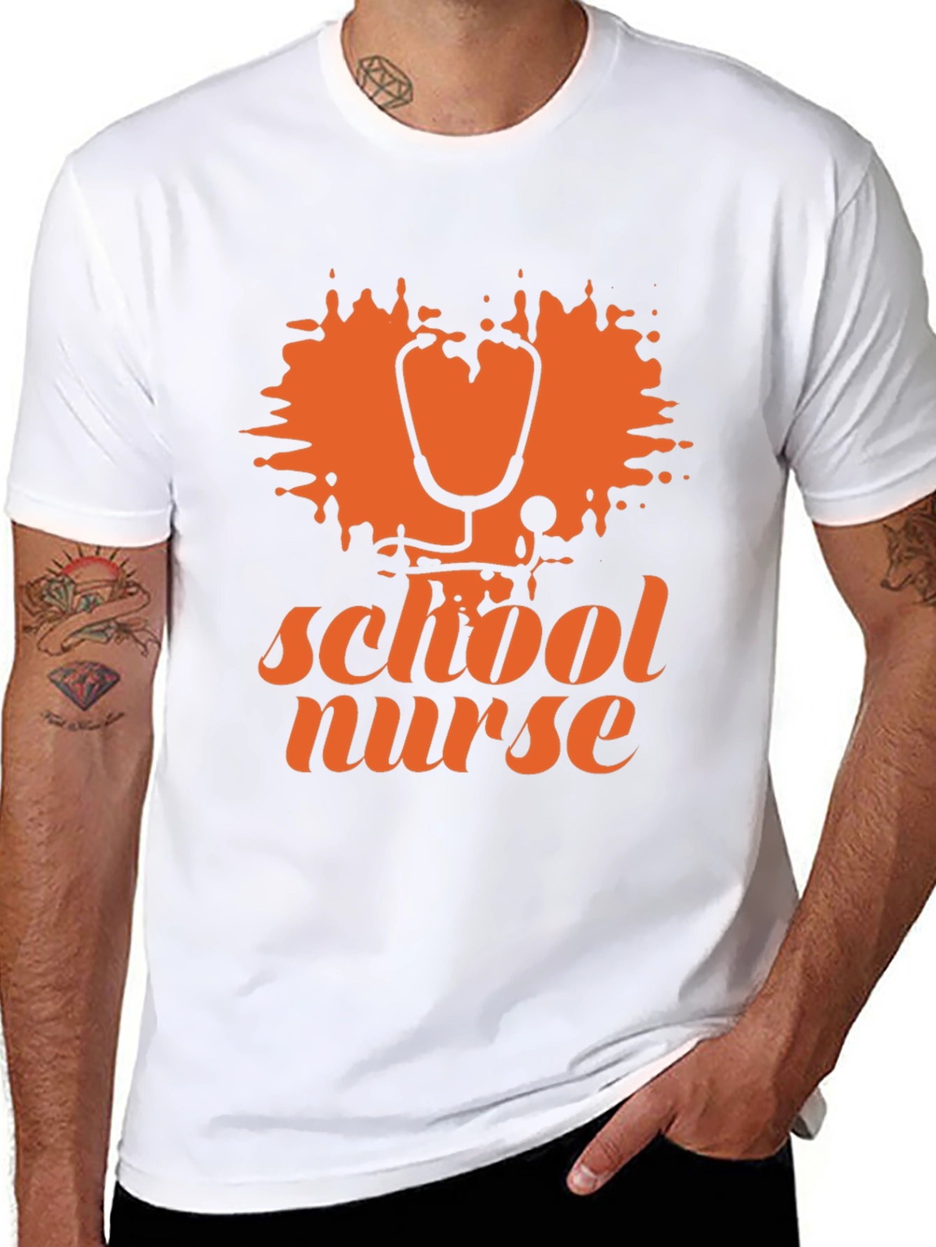 School Nurse T-Shirt - Stethoscope Graphic Tee