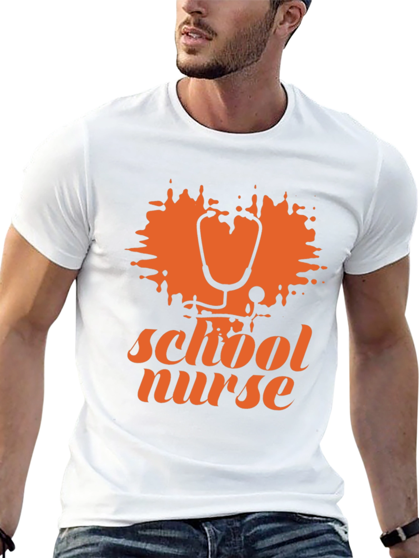 School Nurse T-Shirt - Stethoscope Graphic Tee