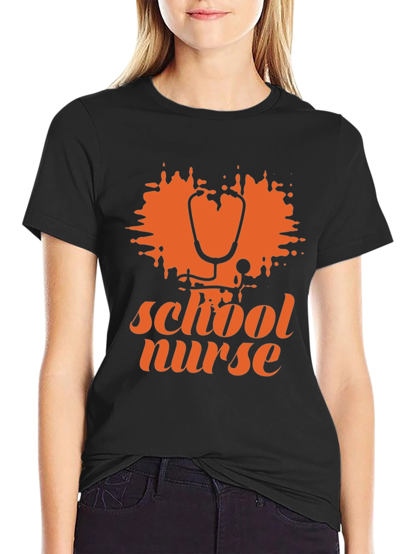 School Nurse T-Shirt - Stethoscope Graphic Tee