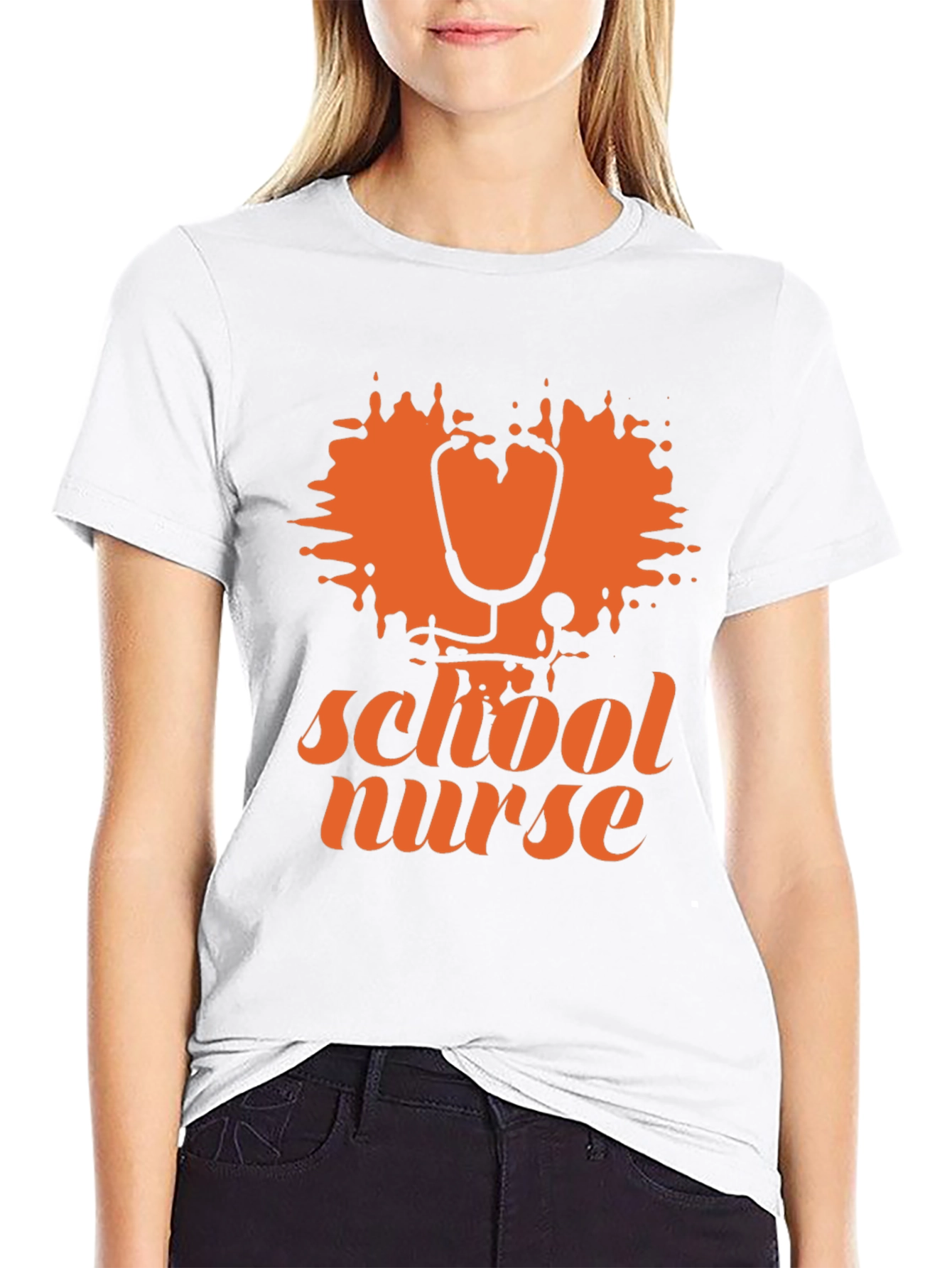School Nurse T-Shirt - Stethoscope Graphic Tee