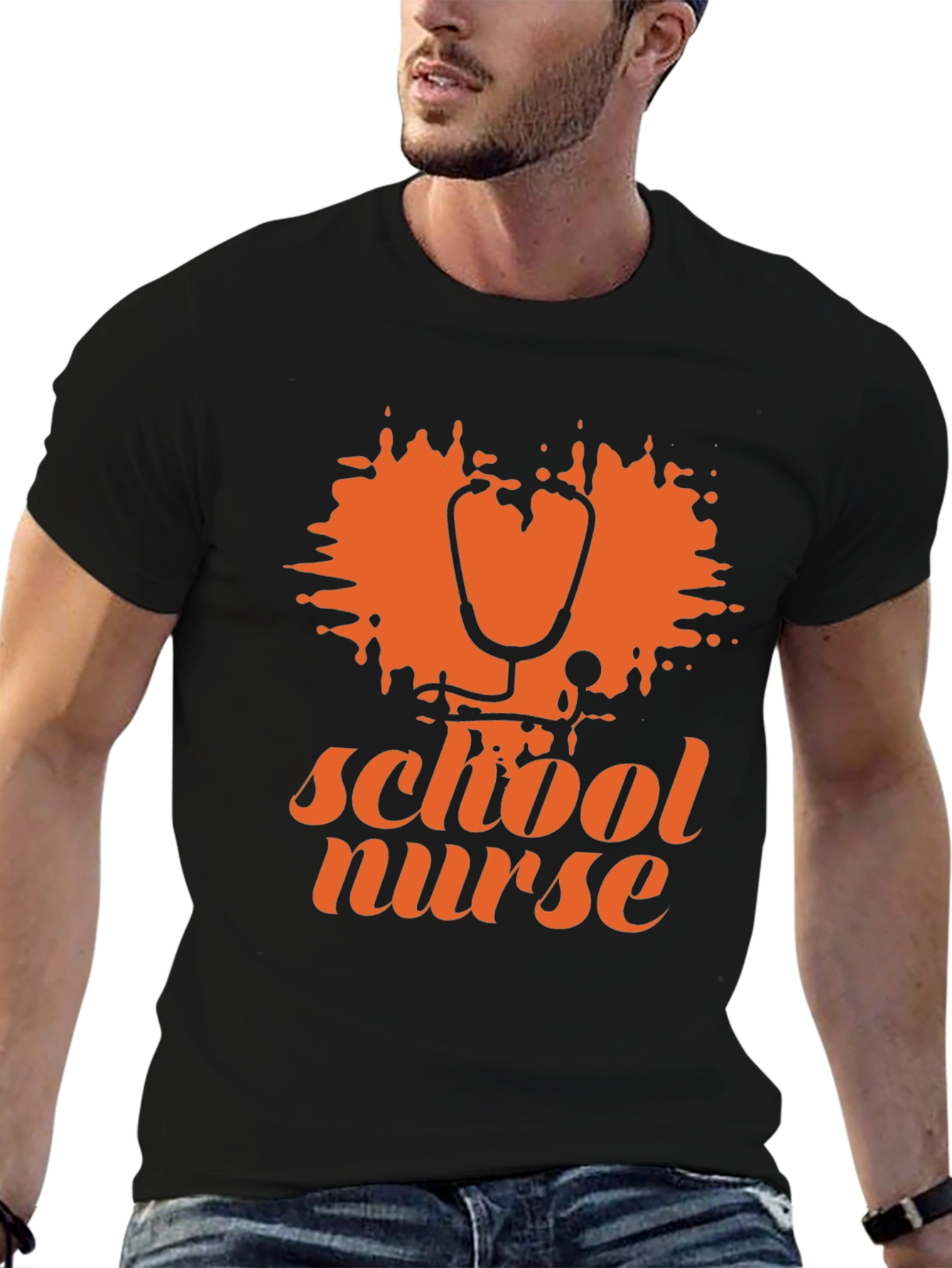 School Nurse T-Shirt - Stethoscope Graphic Tee