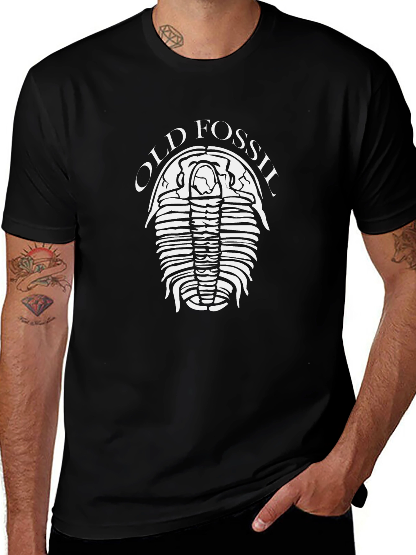 Old Fossil Trilobite T-Shirt - Black