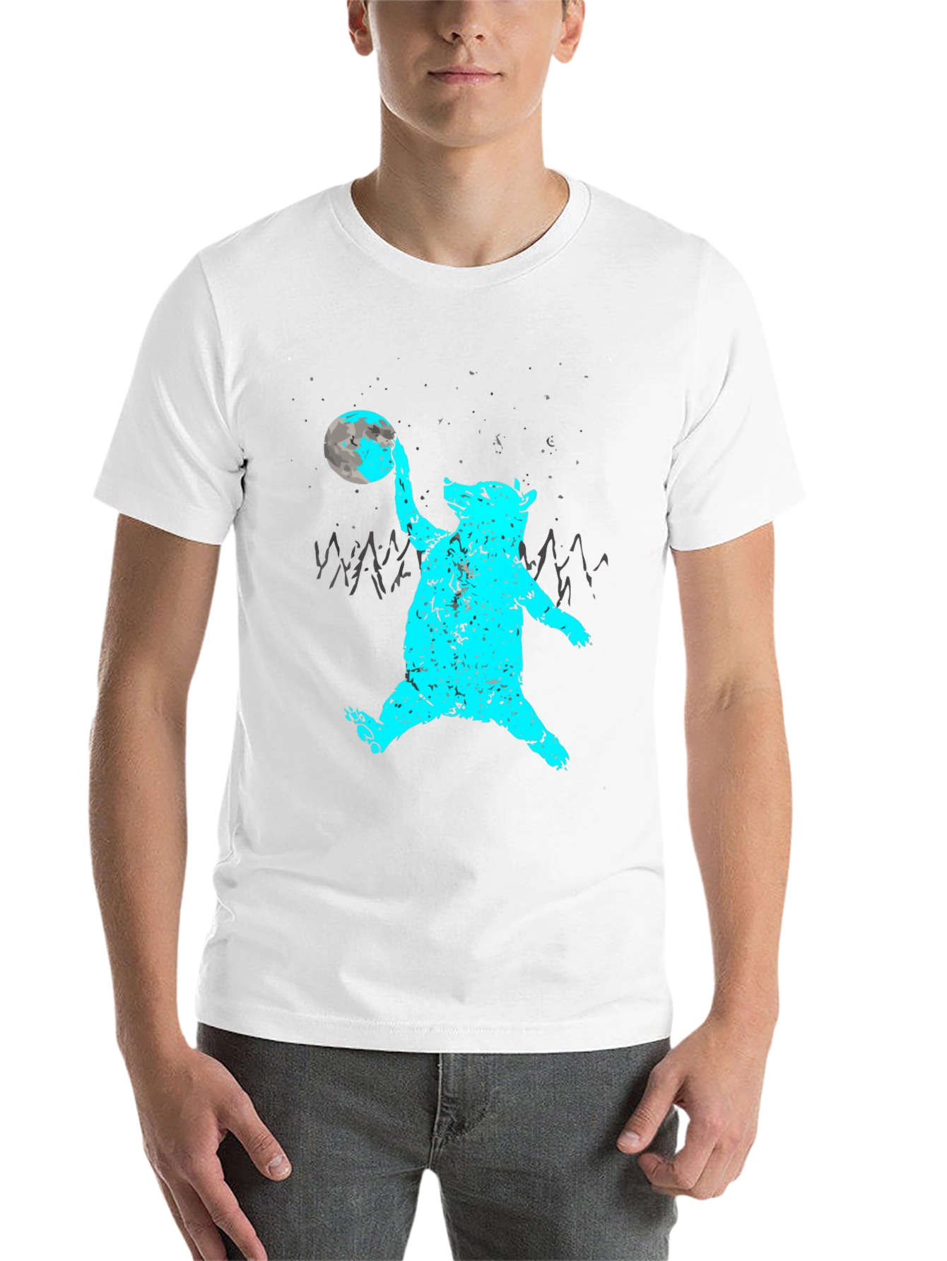 Bear Moon Graphic Tee - Black