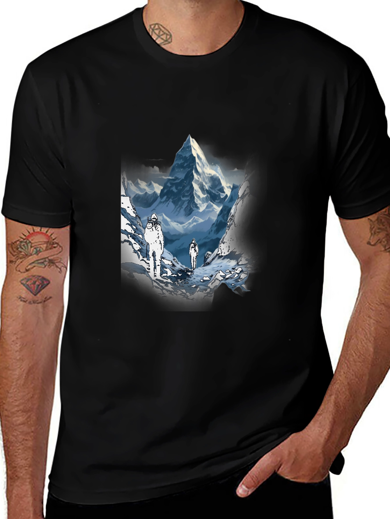 Mountain Climbers Graphic Tee - Black