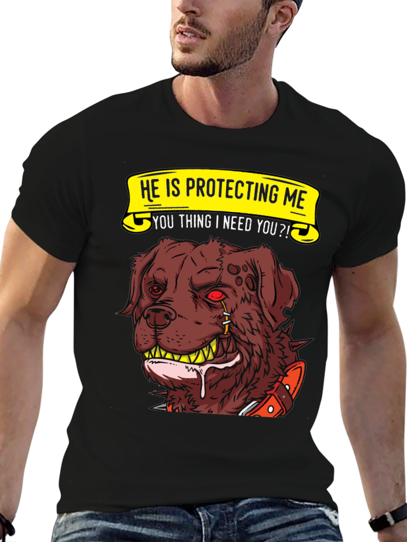 Protective Dog Graphic T-Shirt