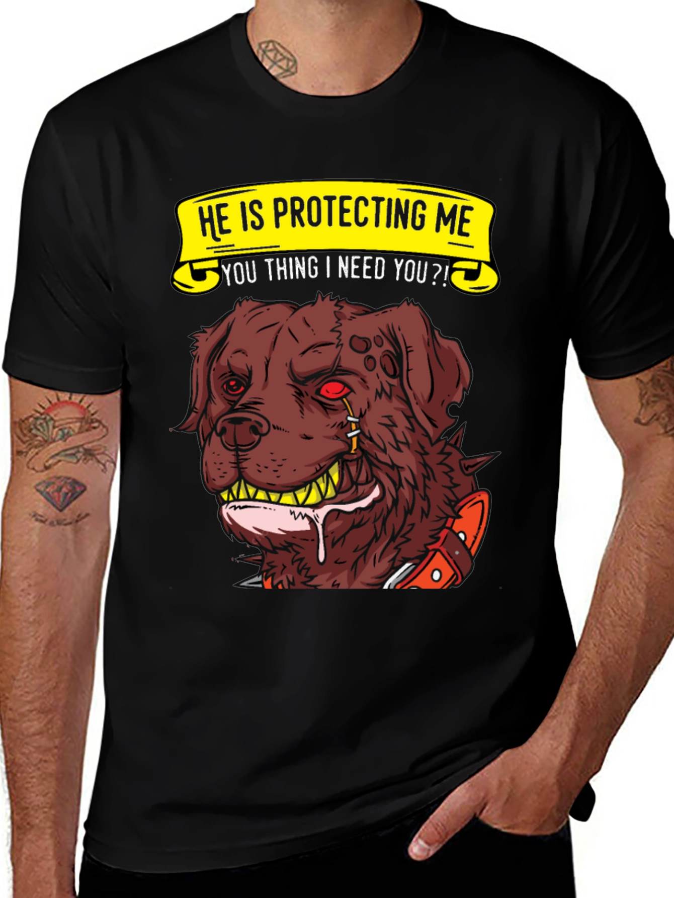 Protective Dog Graphic T-Shirt
