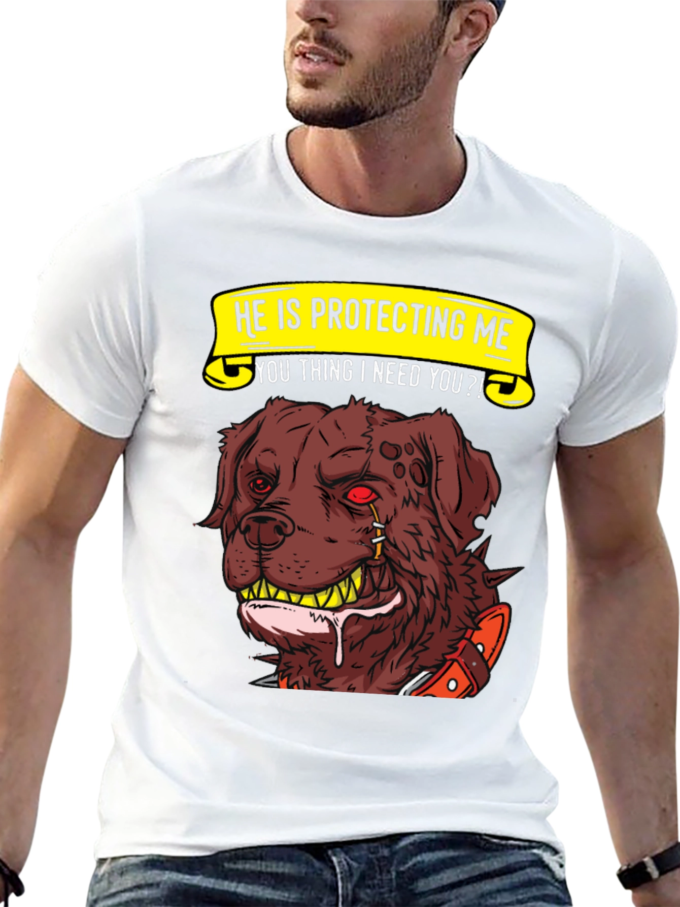 Protective Dog Graphic T-Shirt