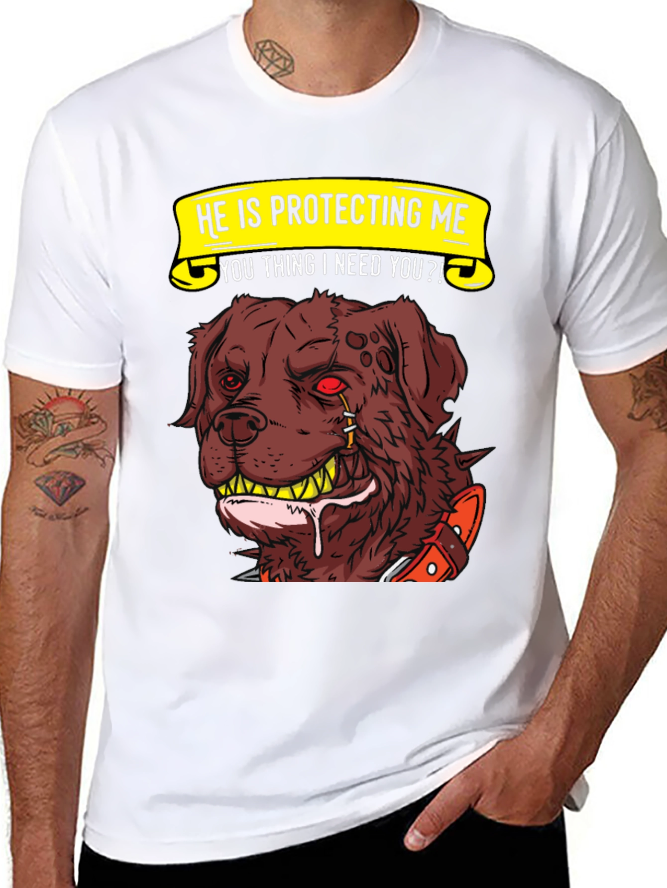 Protective Dog Graphic T-Shirt