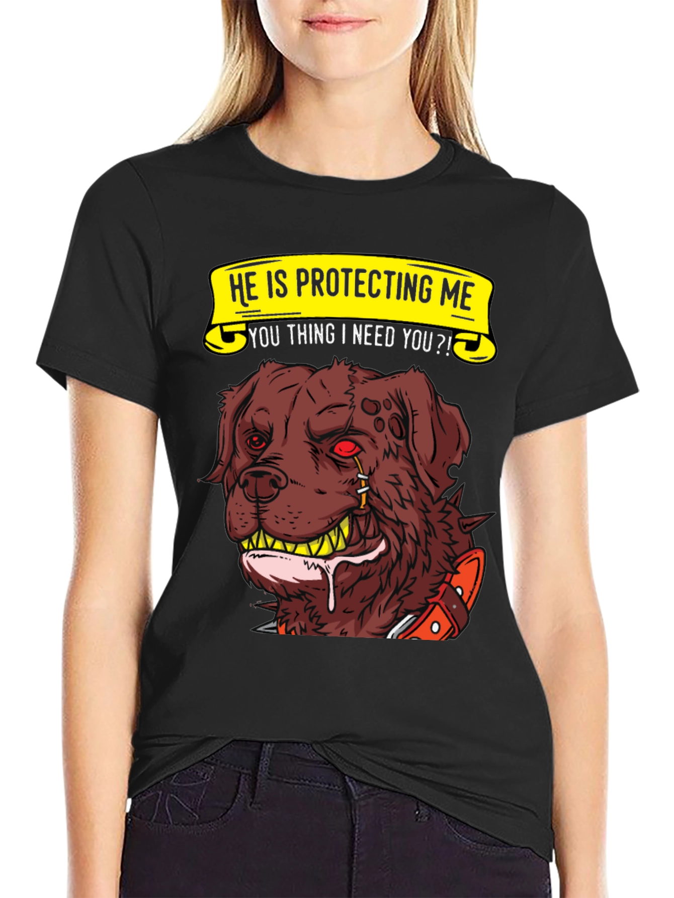 Protective Dog Graphic T-Shirt