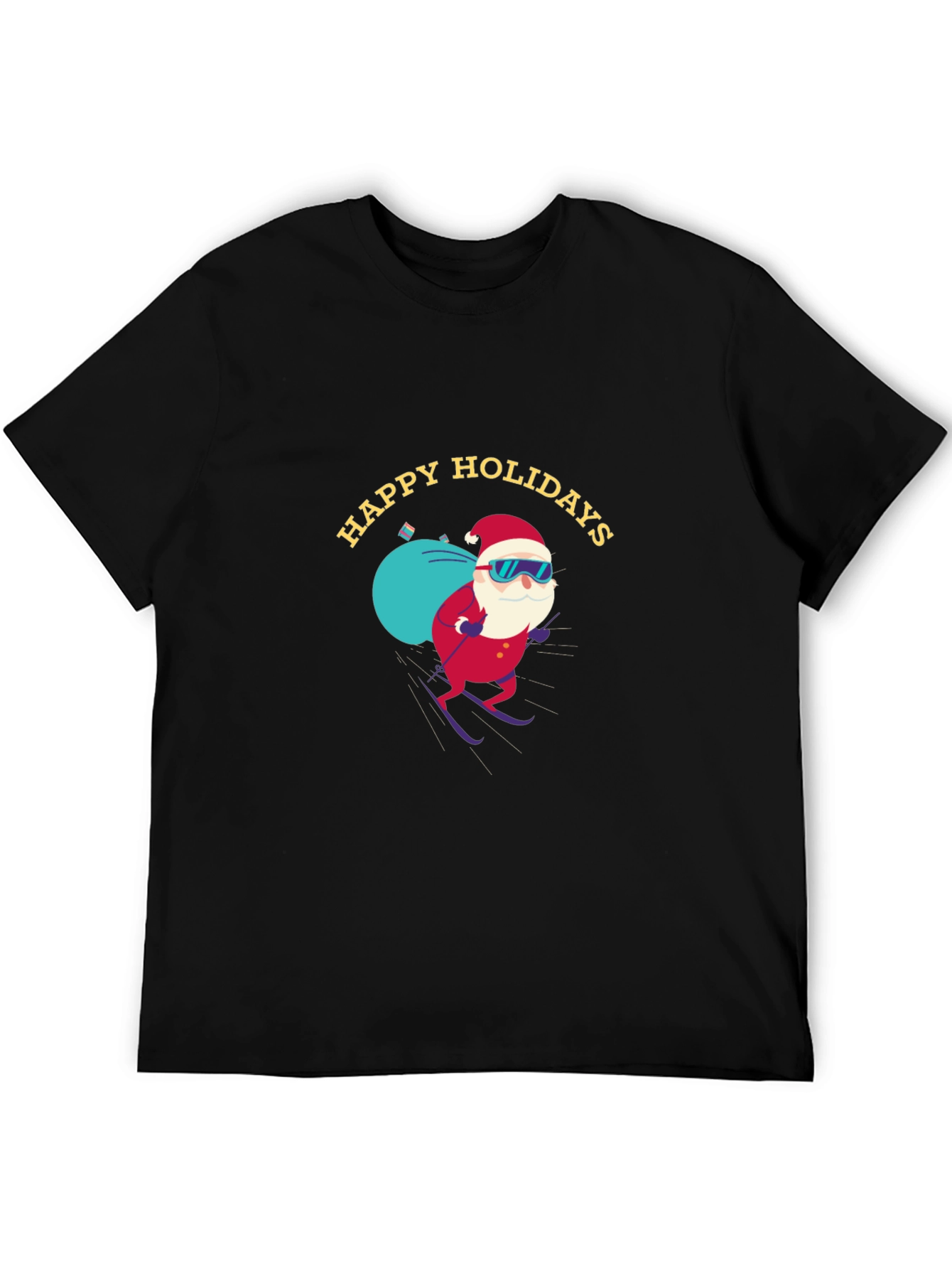 Happy Holidays Santa Skiing T-Shirt