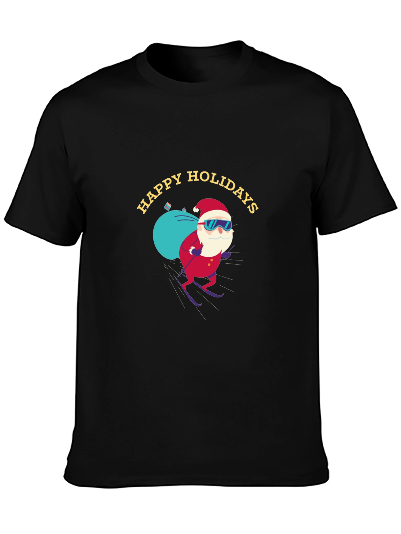 Happy Holidays Santa Skiing T-Shirt