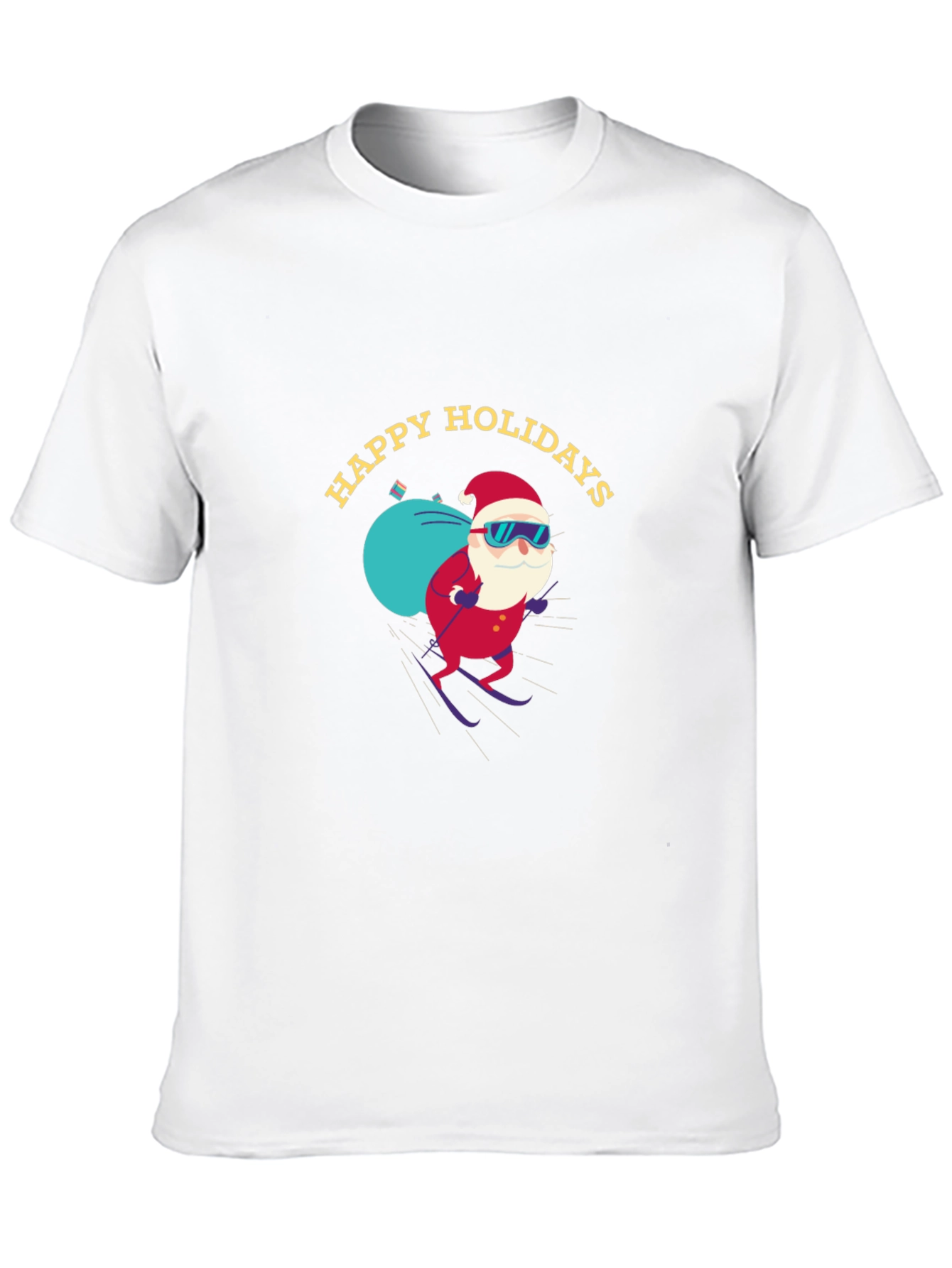 Happy Holidays Santa Skiing T-Shirt