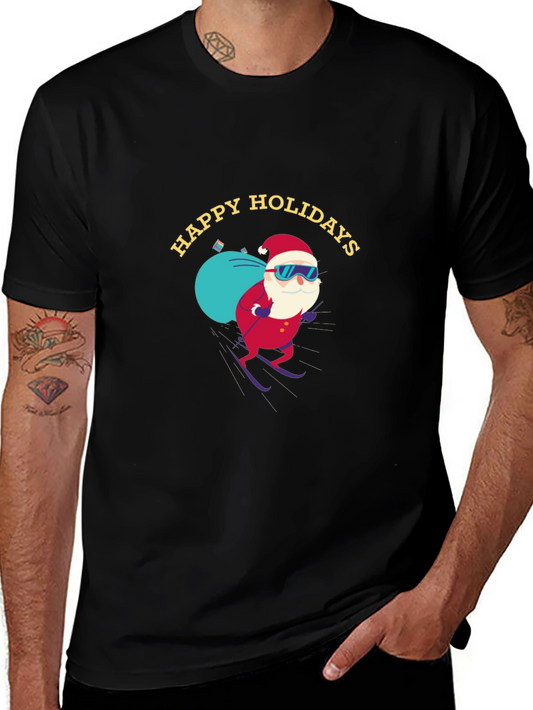 Happy Holidays Santa Skiing T-Shirt