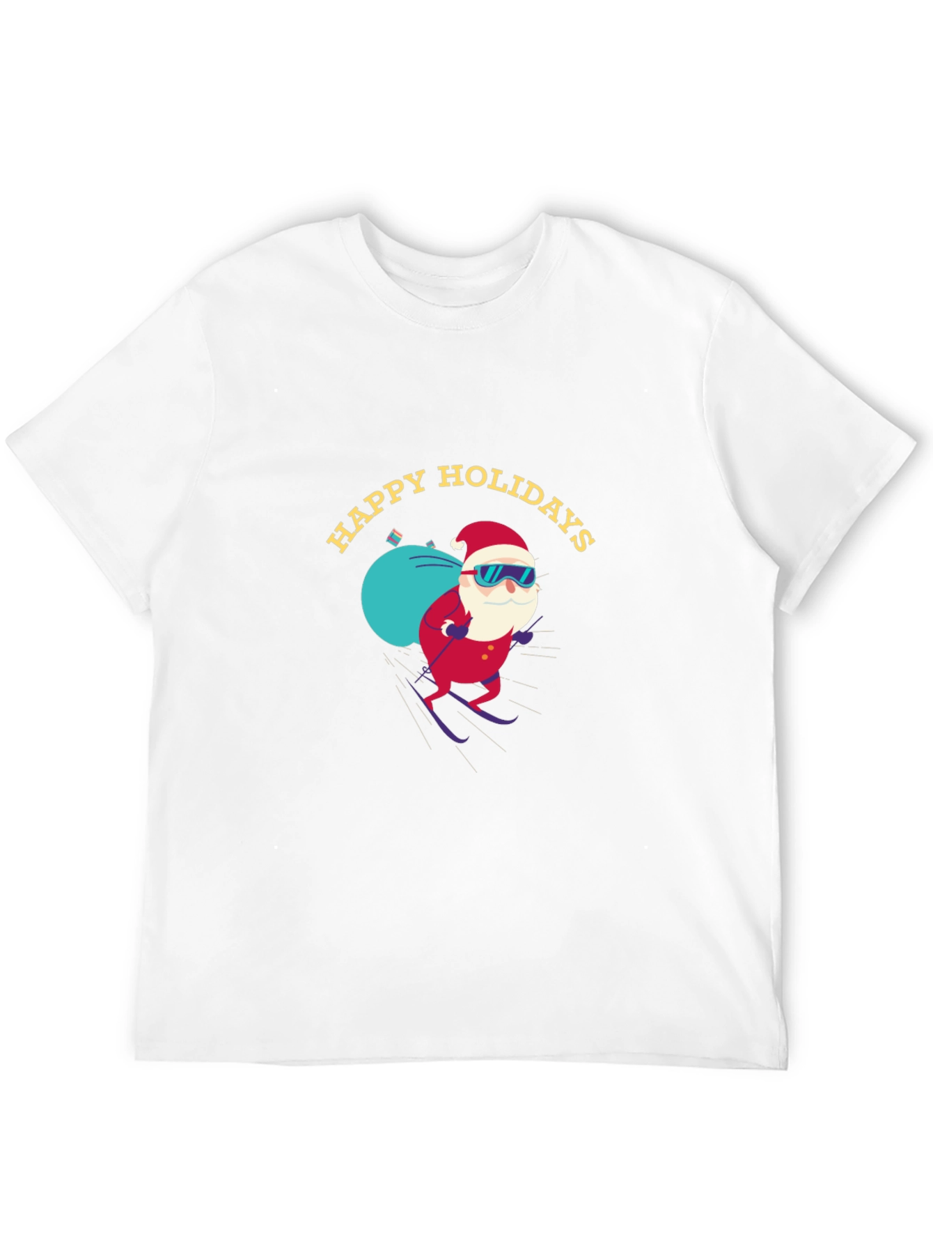 Happy Holidays Santa Skiing T-Shirt
