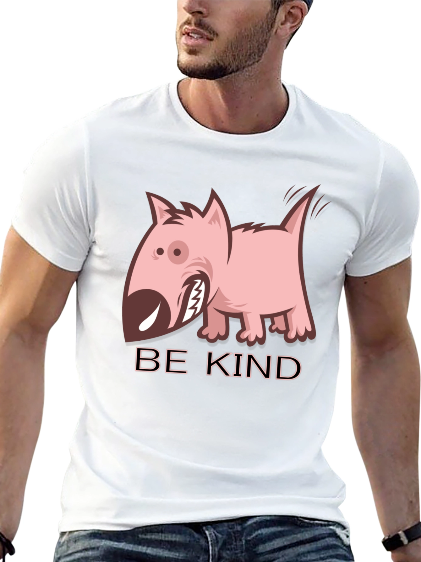 Be Kind Dog Graphic Black T-Shirt