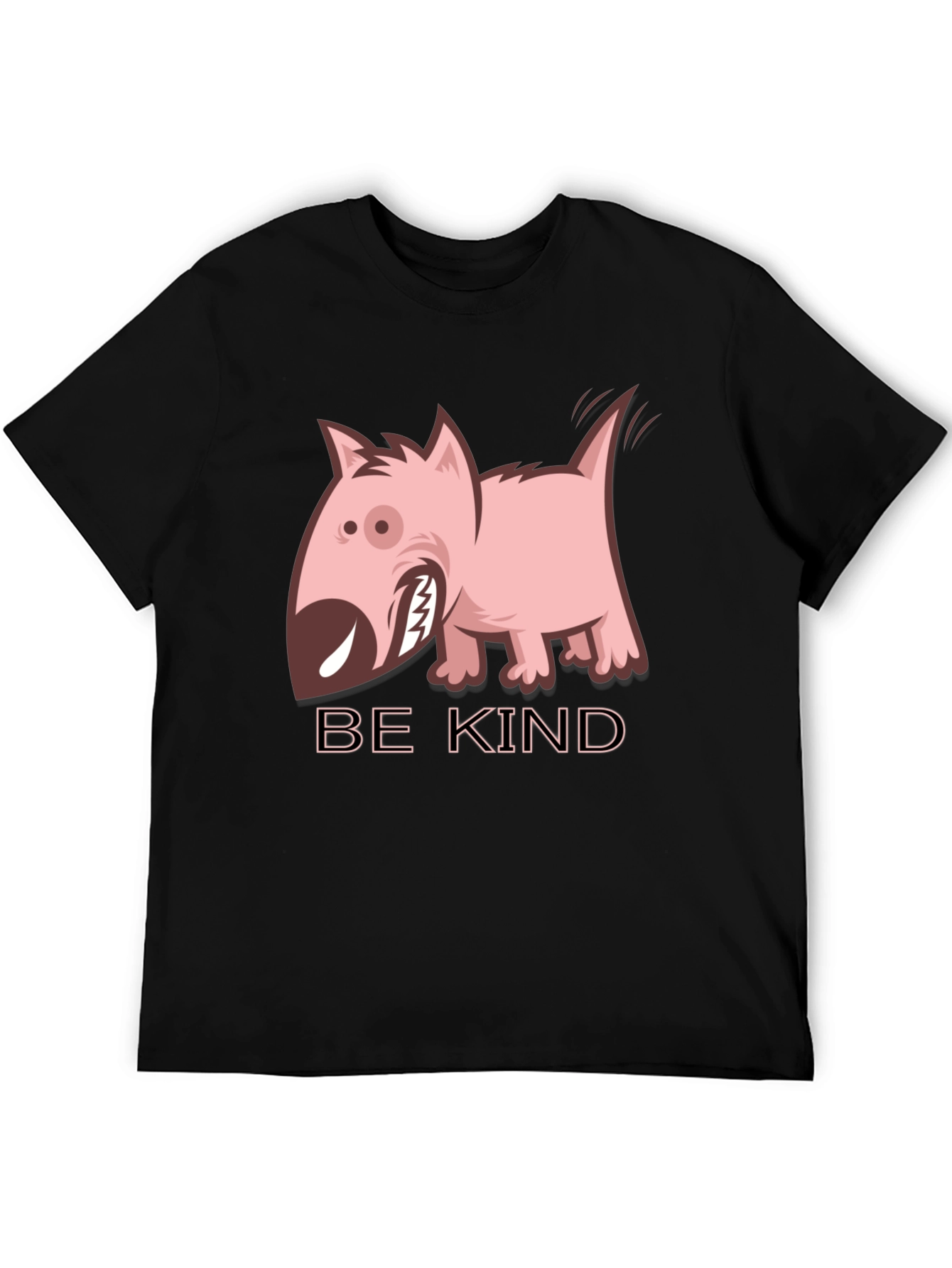 Be Kind Dog Graphic Black T-Shirt