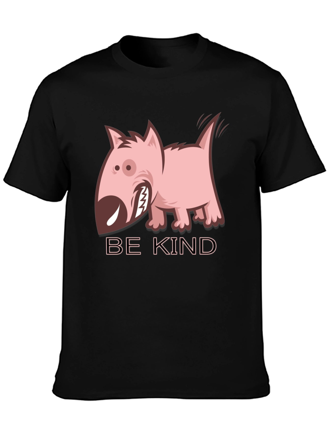Be Kind Dog Graphic Black T-Shirt