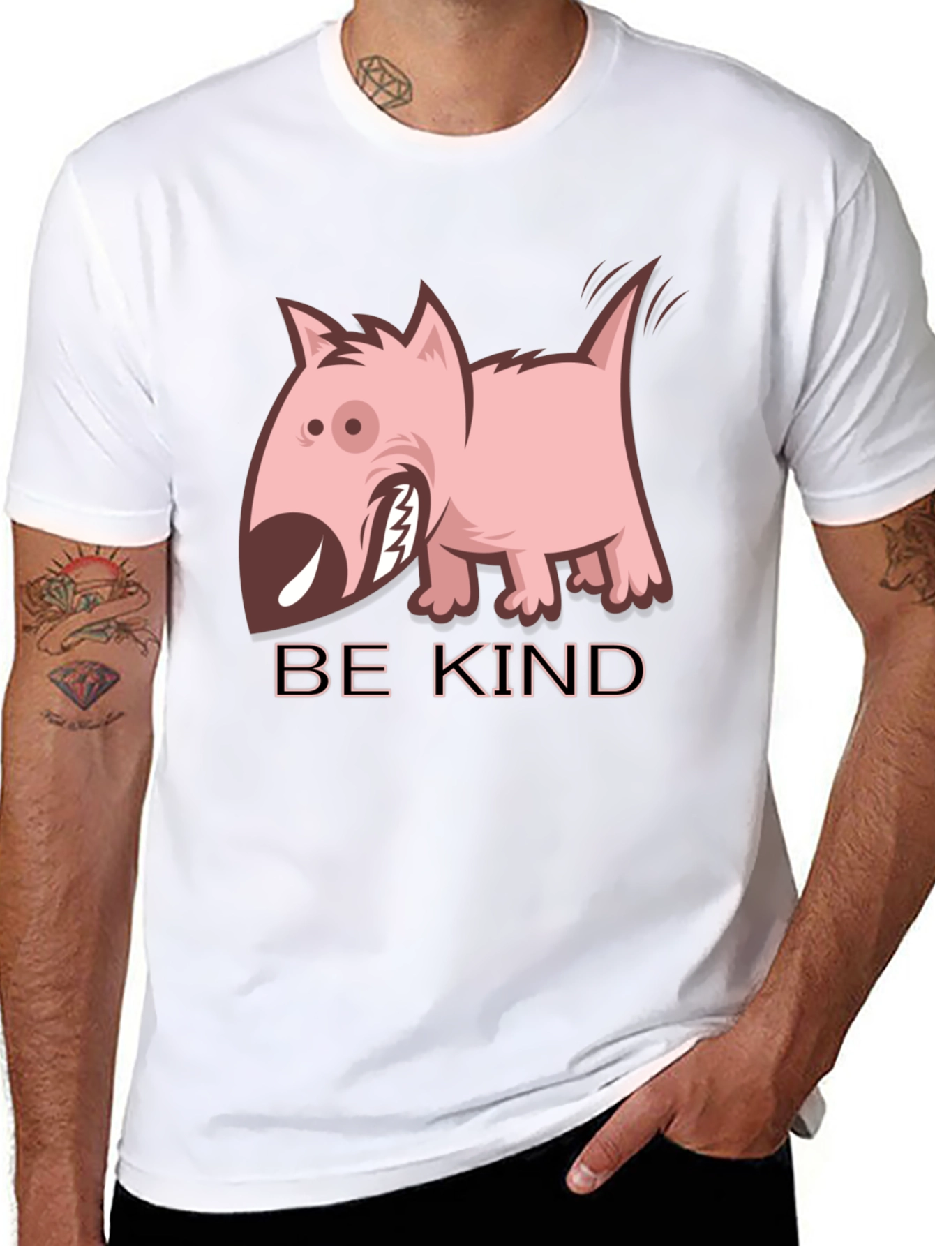 Be Kind Dog Graphic Black T-Shirt