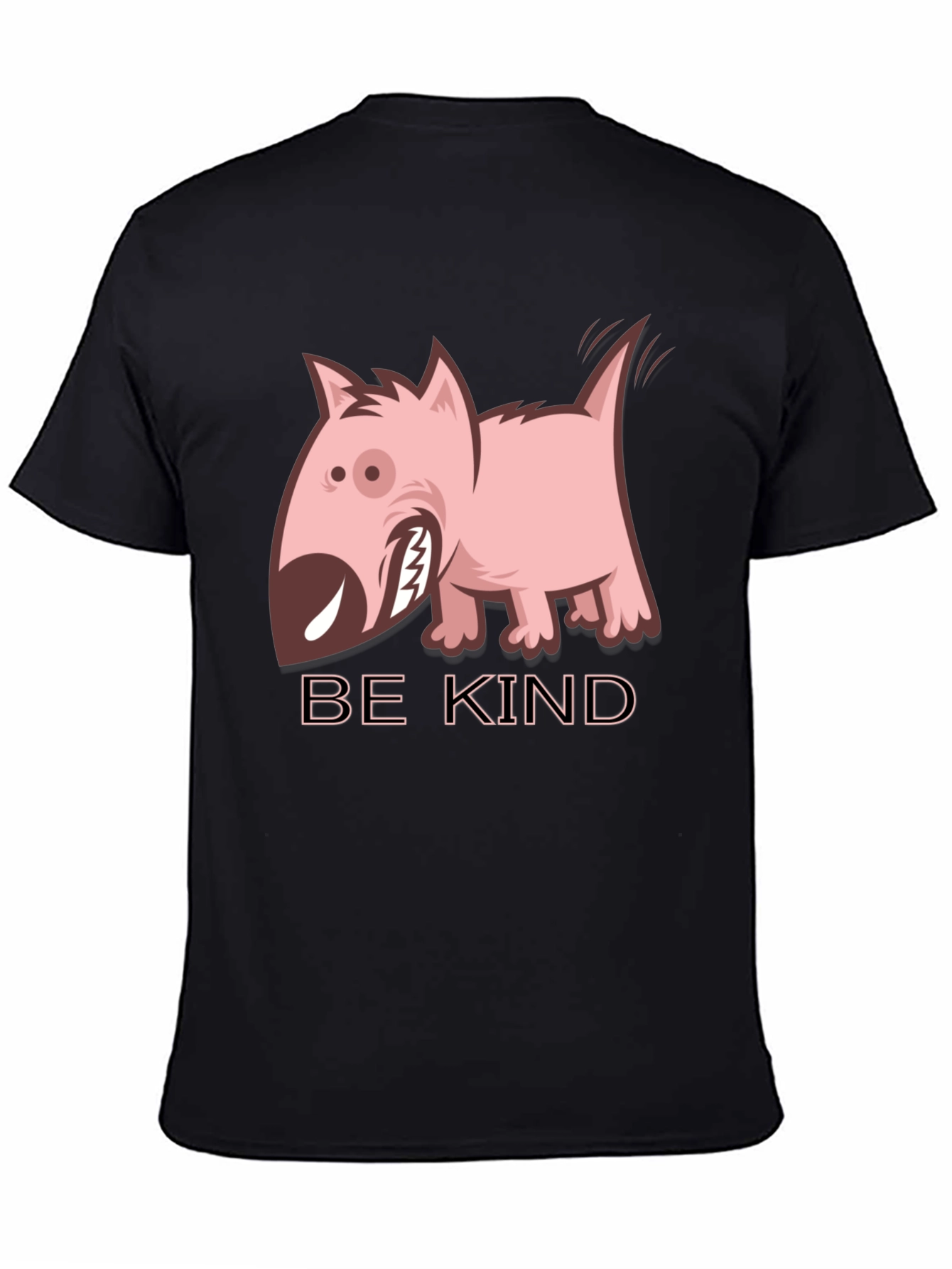 Be Kind Dog Graphic Black T-Shirt