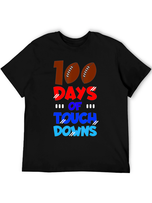 100 Days of Touchdowns Football T-Shirt