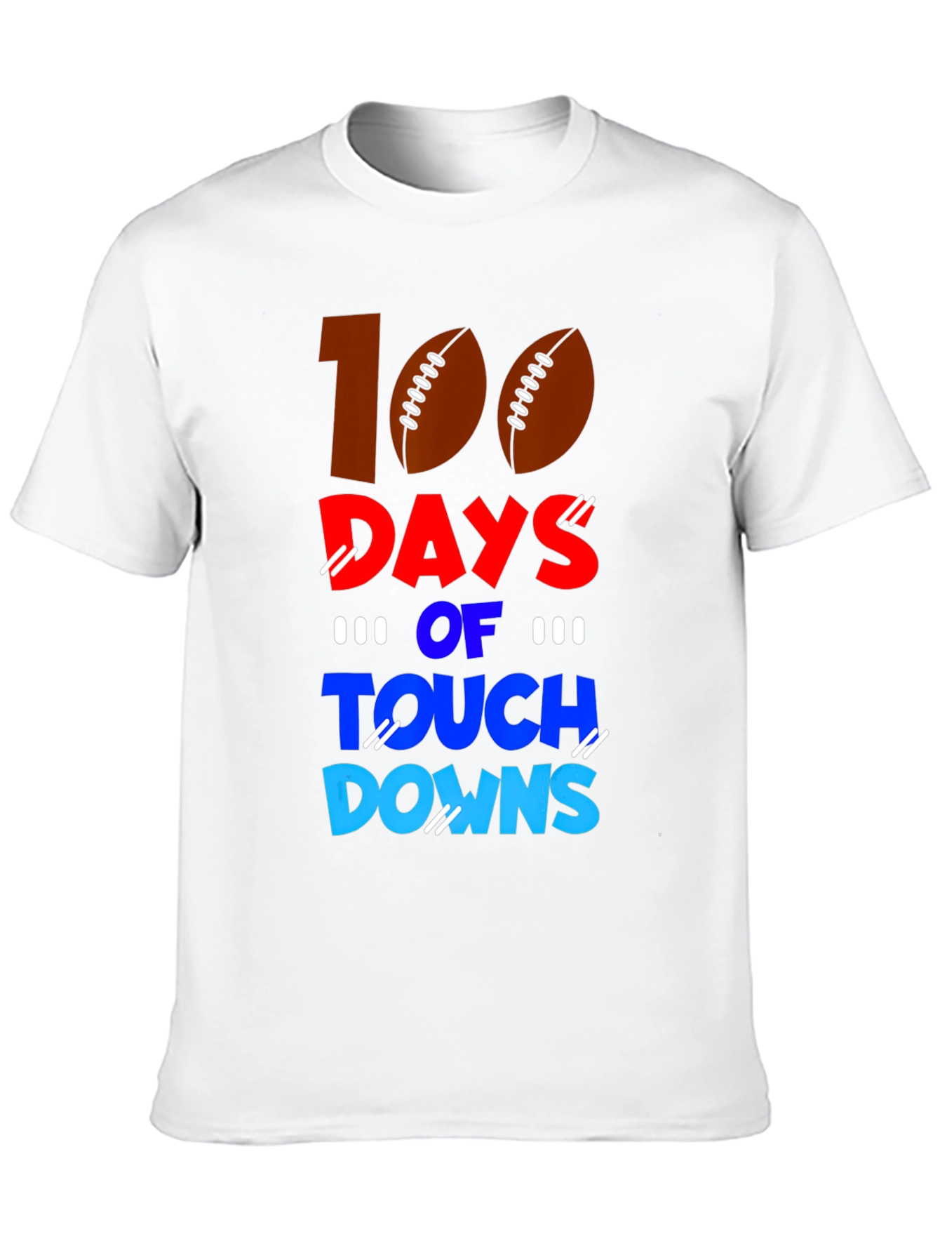 100 Days of Touchdowns Football T-Shirt