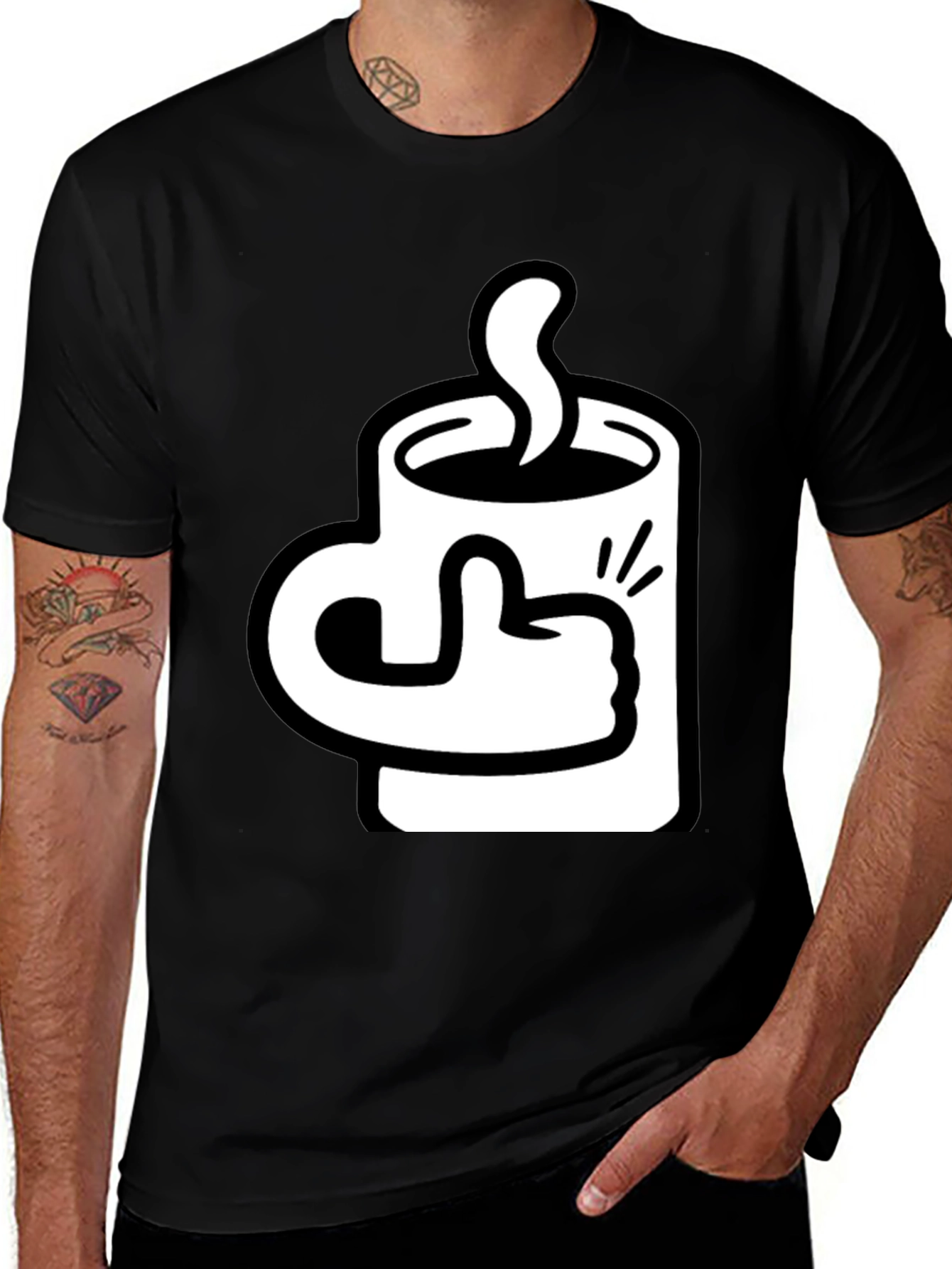 Coffee Mug Thumbs Up Graphic Tee