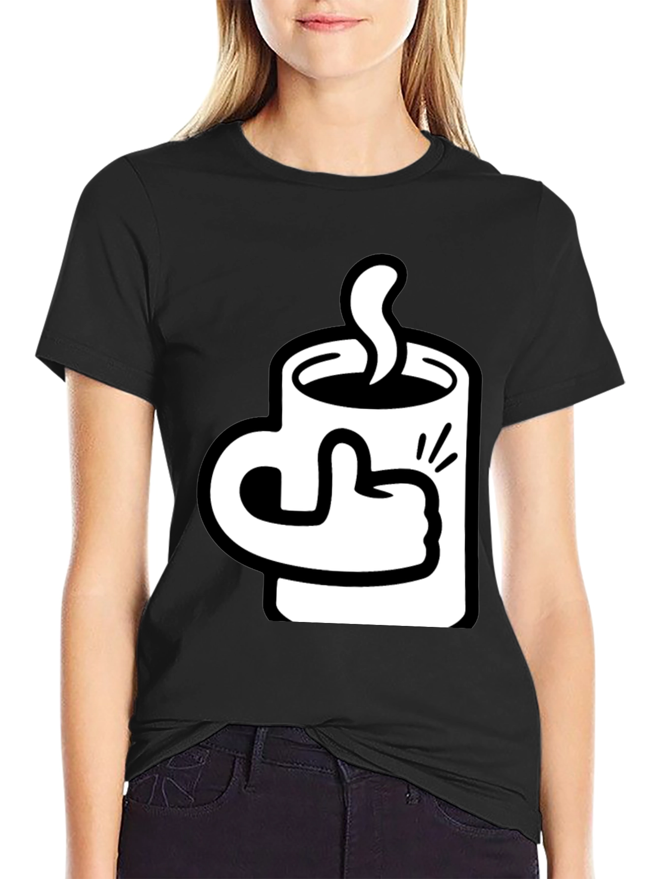 Coffee Mug Thumbs Up Graphic Tee
