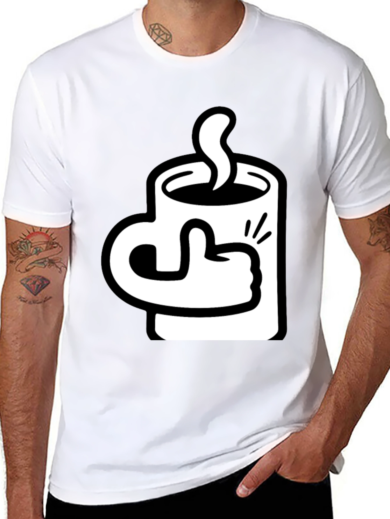 Coffee Mug Thumbs Up Graphic Tee