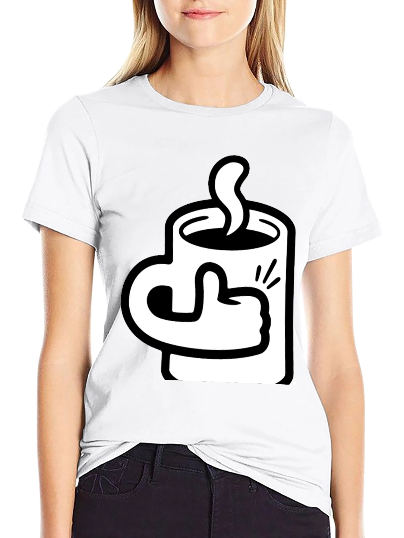 Coffee Mug Thumbs Up Graphic Tee