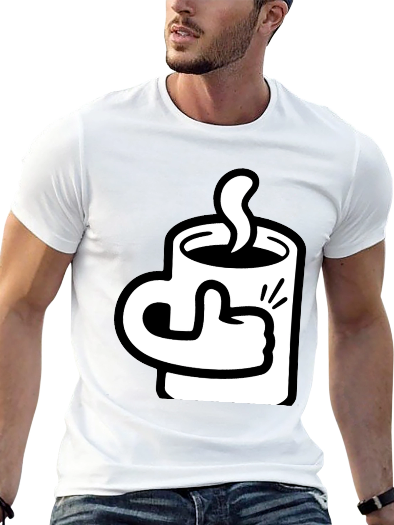 Coffee Mug Thumbs Up Graphic Tee