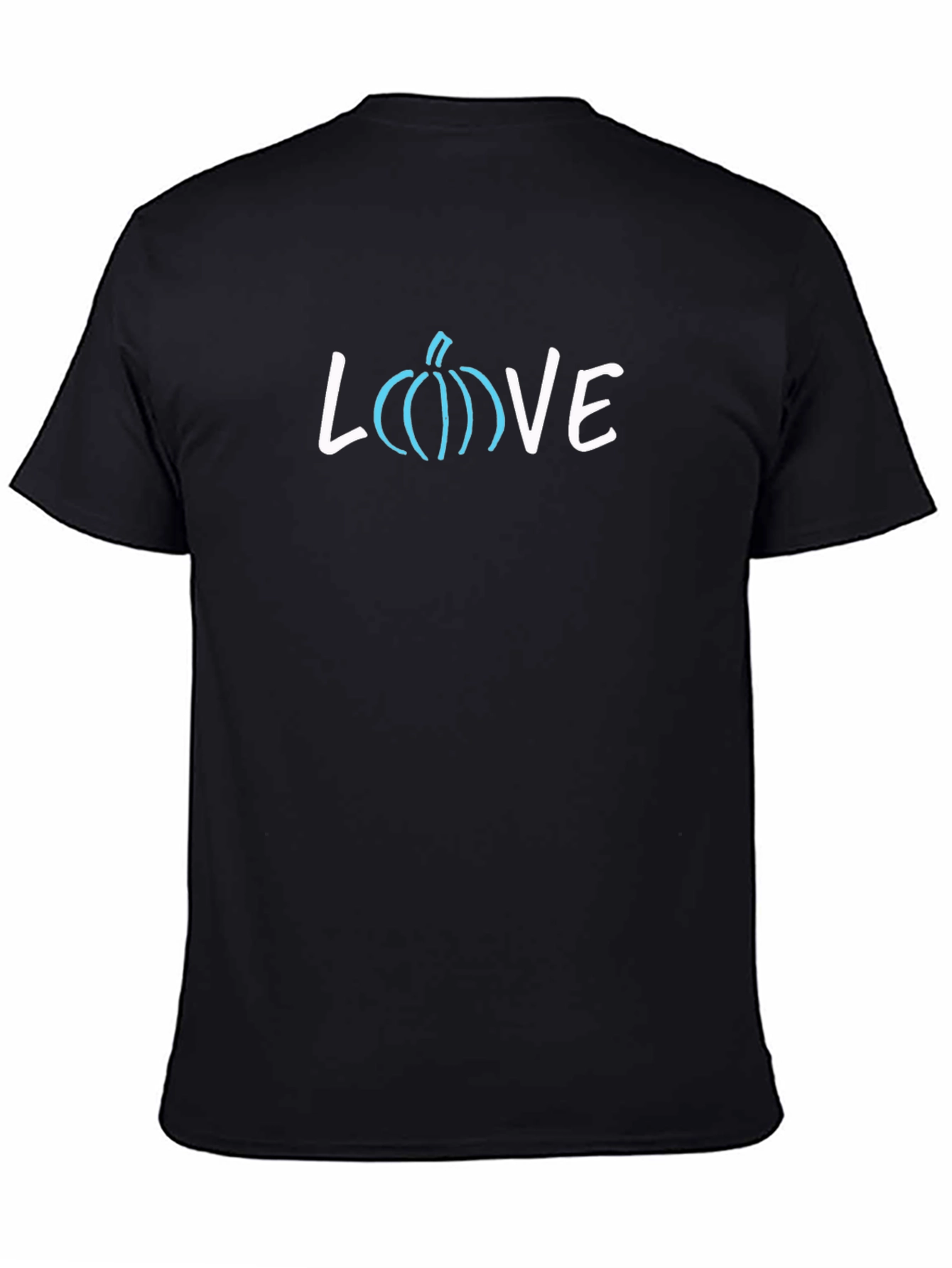 LOVE Pumpkin Graphic Tee - Black Cotton Shirt