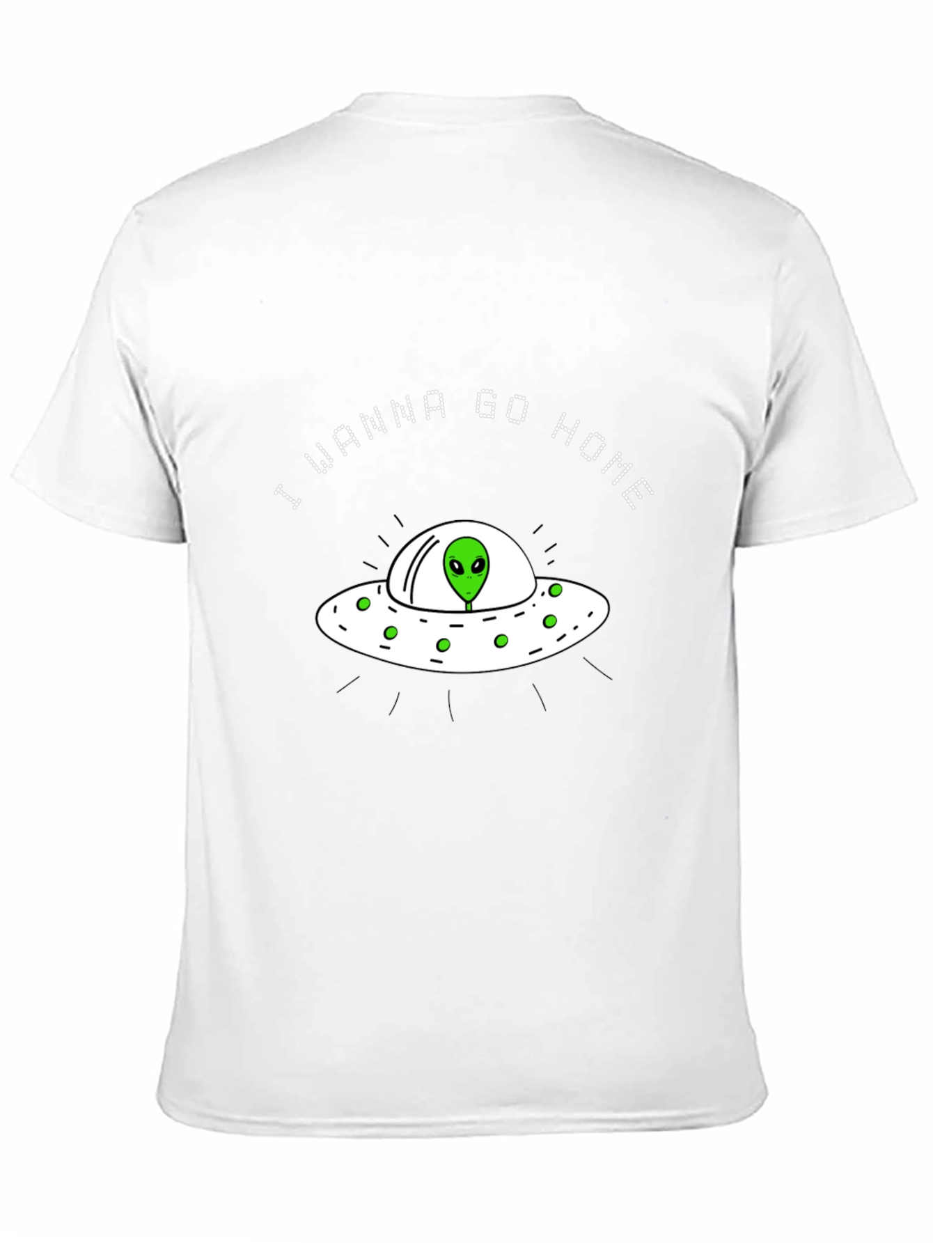 Alien UFO I Wanna Go Home Black T-Shirt