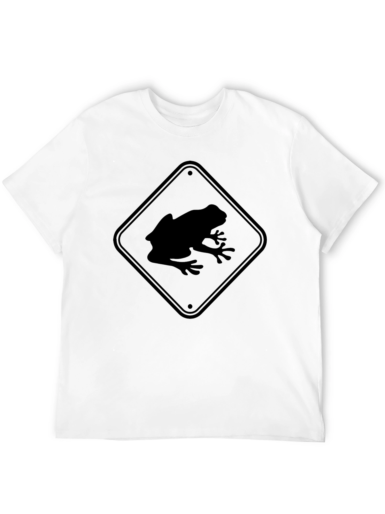 Frog Crossing Sign T-Shirt - Black