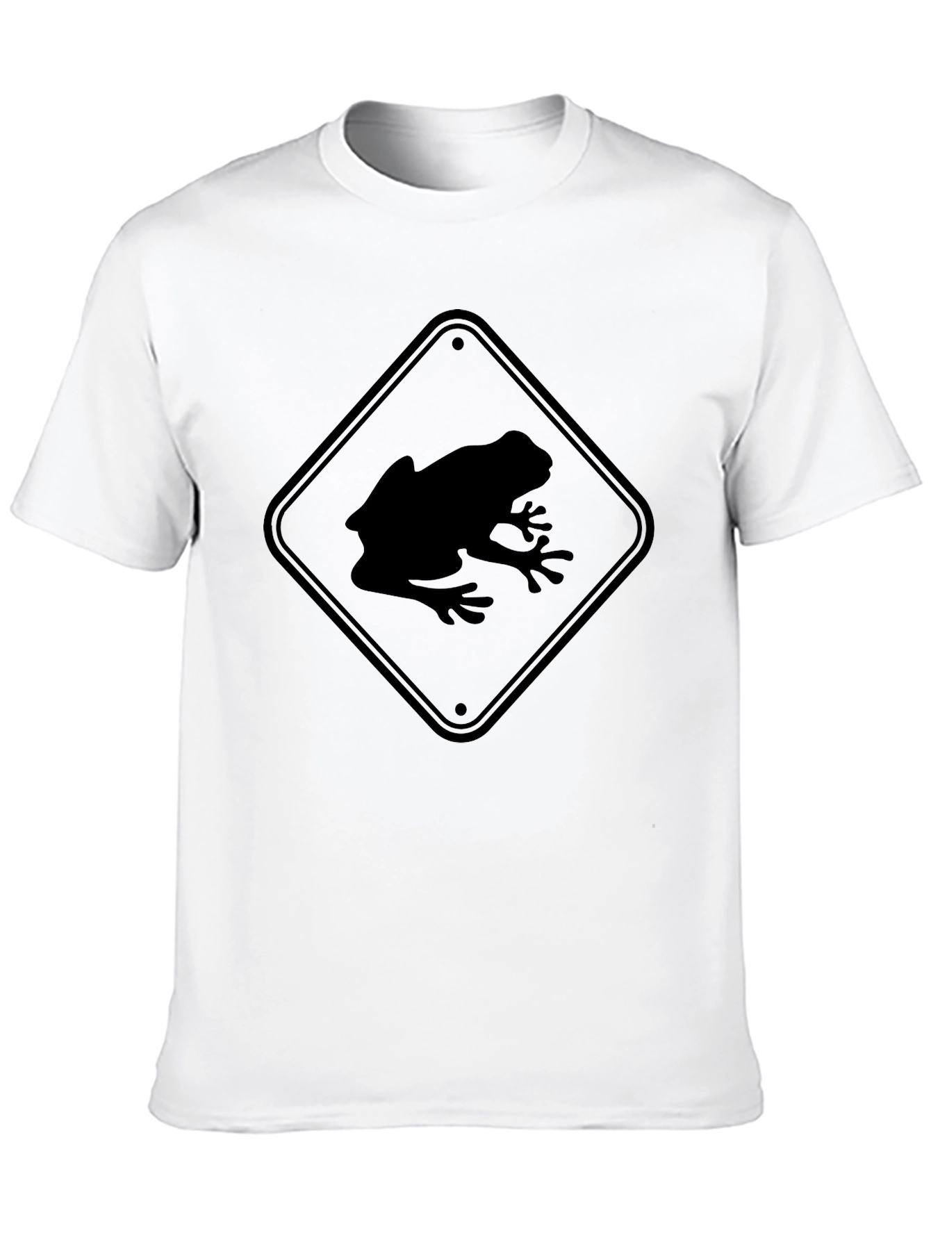 Frog Crossing Sign T-Shirt - Black