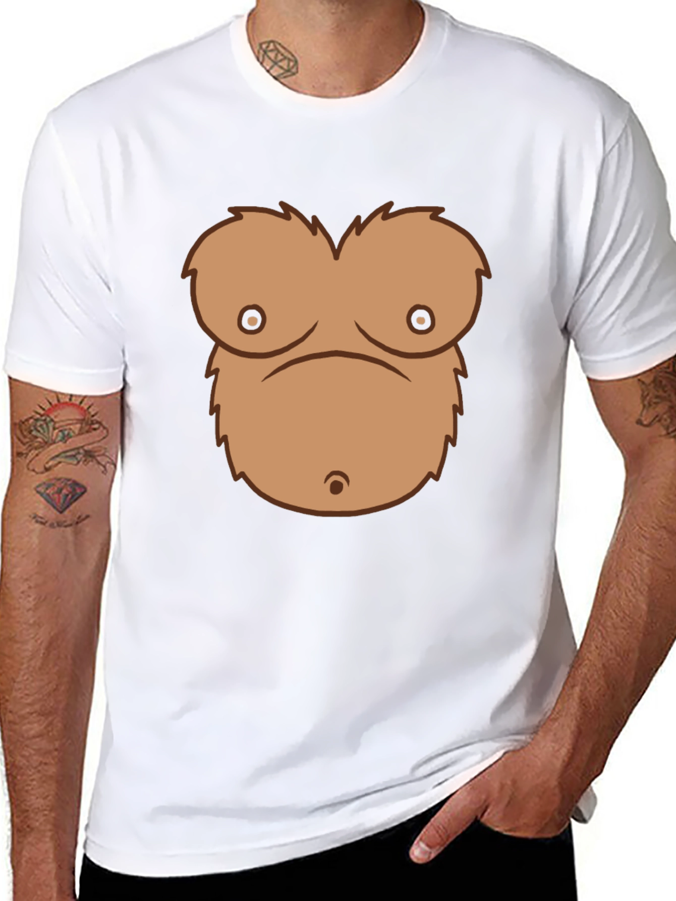 Funny Man Boobs T-Shirt - Gag Gift Tee