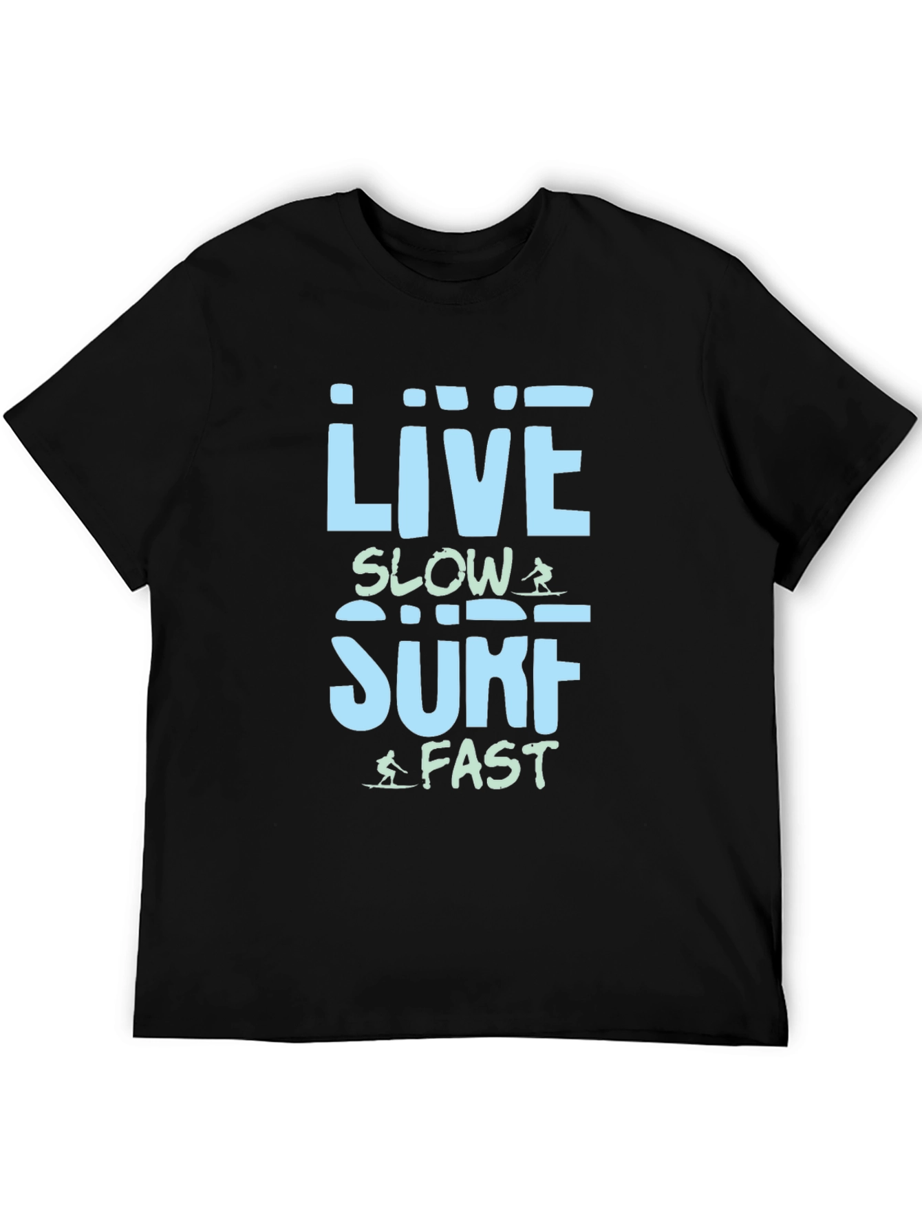 Live Slow Surf Fast T-Shirt - Black Cotton Tee