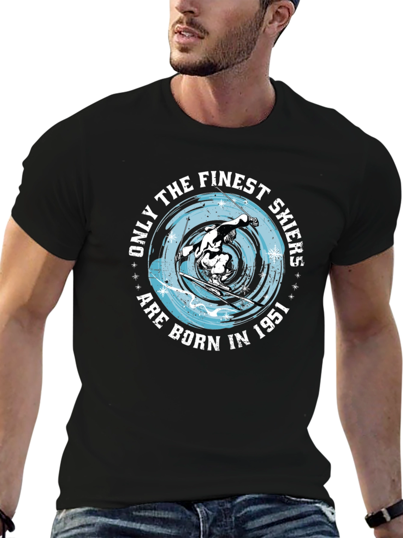 Finest Skiers Born In 1951 Black T-Shirt